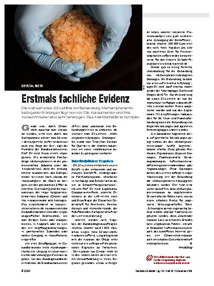 Vorschauseite 1: Crystal meth: Erstmals fachliche Evidenz