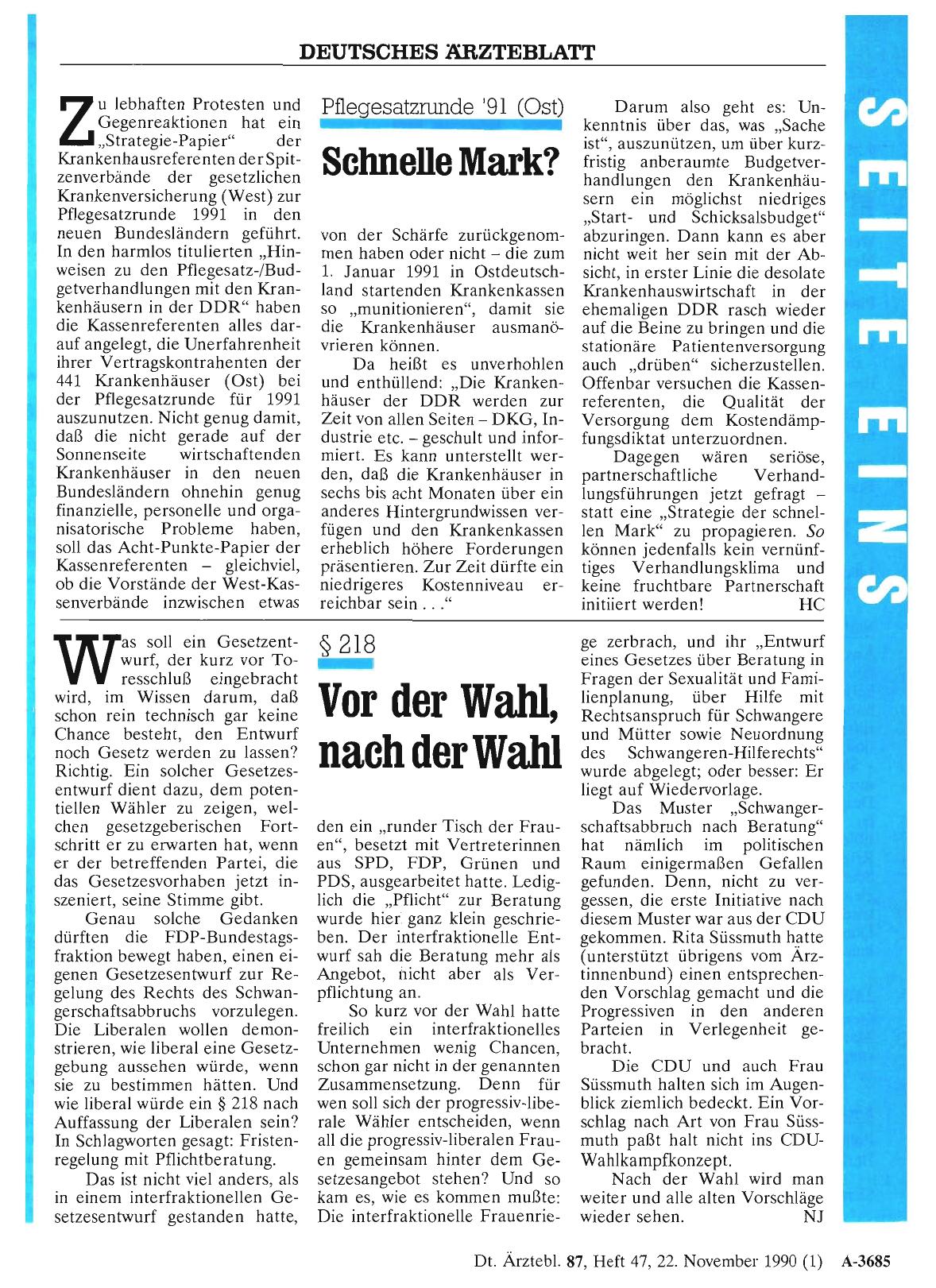 Vorschauseite 1: § 218 Vor der Wahl, nach der Wahl