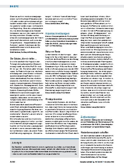 Vorschauseite 1: Krankschreibungen: Primärprävention