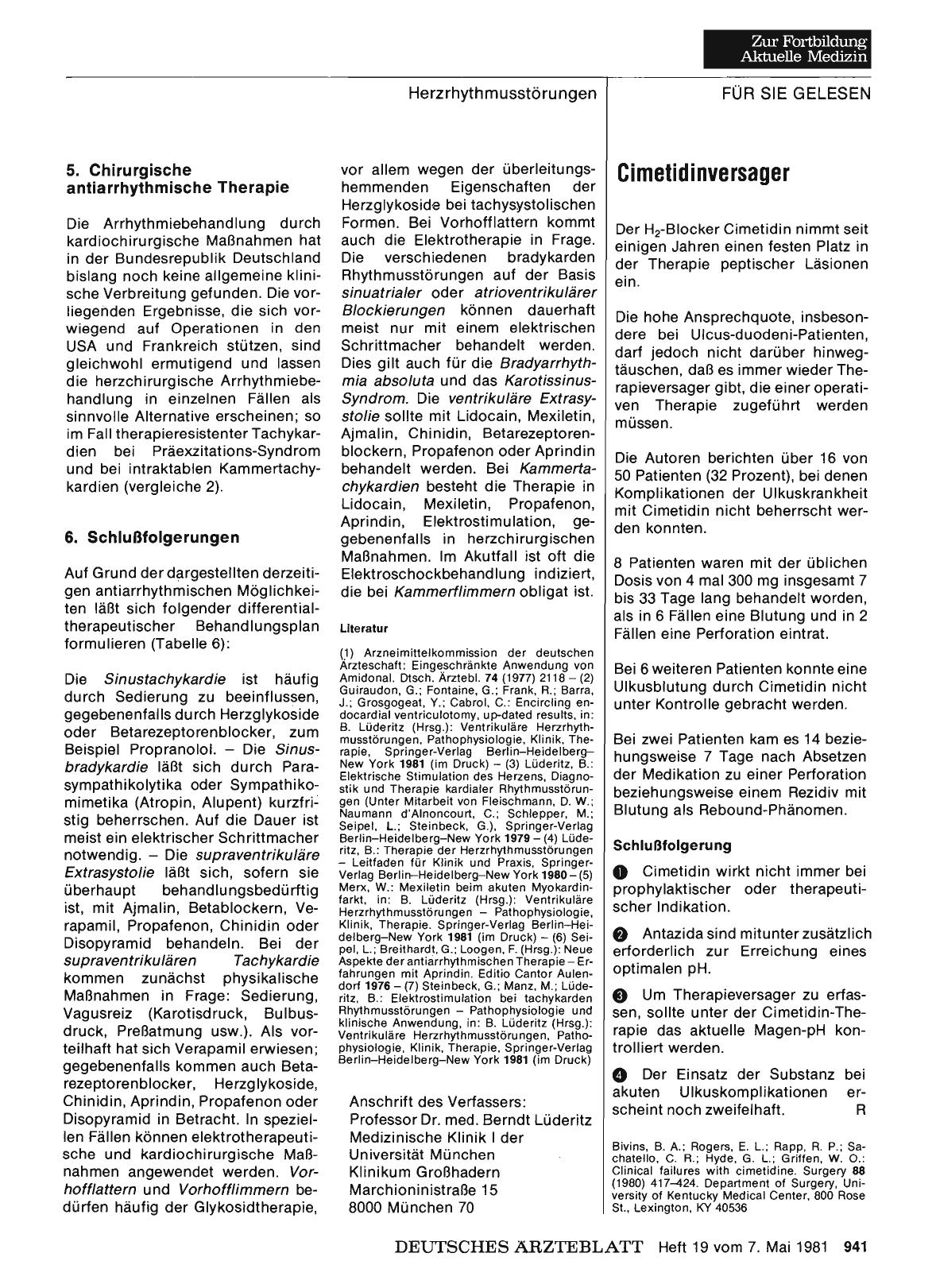 Vorschauseite 1: Cimetidinversager