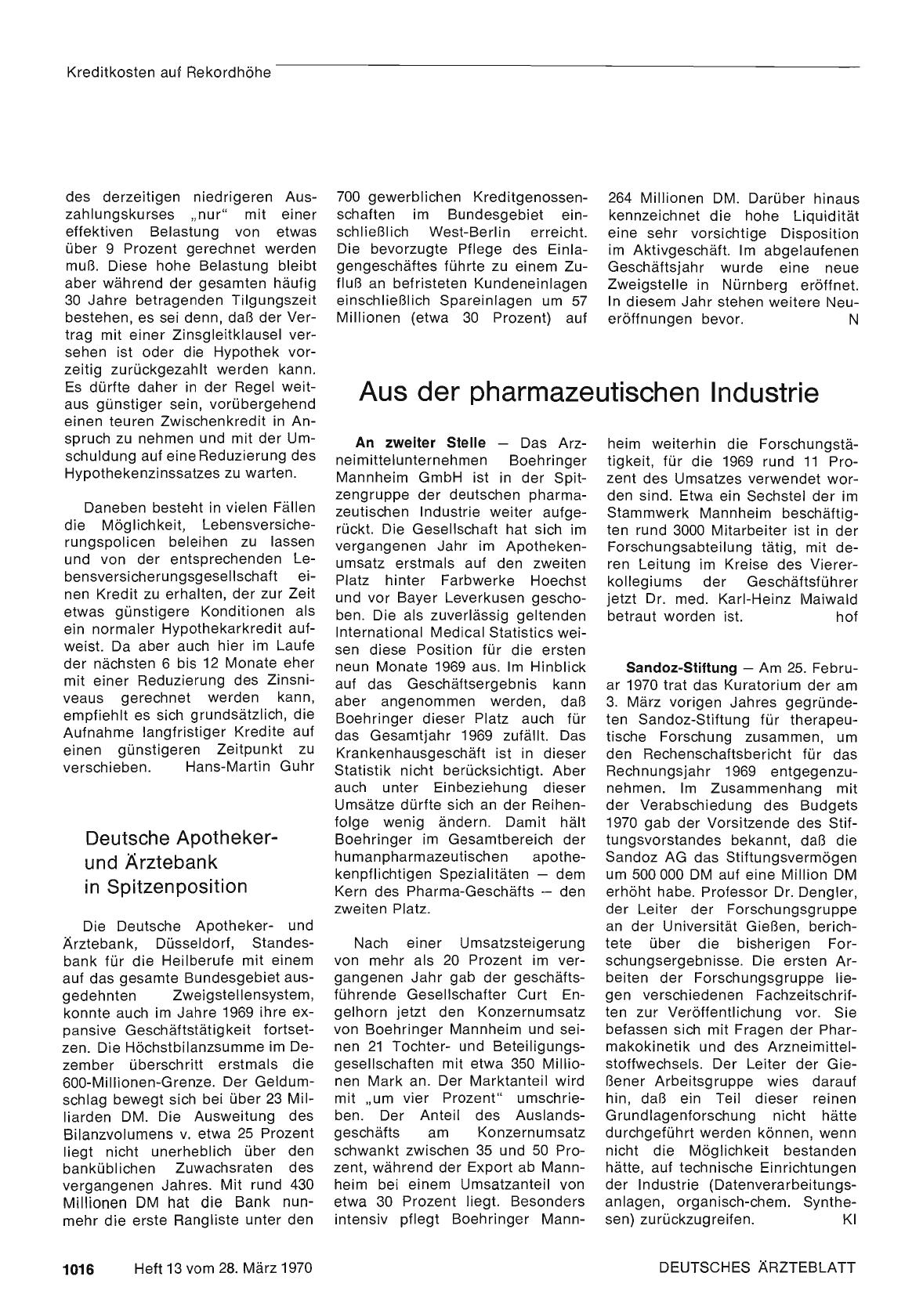 Vorschauseite 1: Aus der pharmazeutischen Industrie
