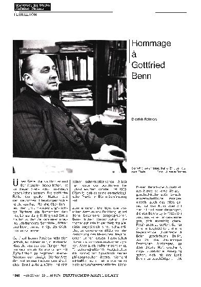 Vorschauseite 1: Hommage à Gottfried Benn