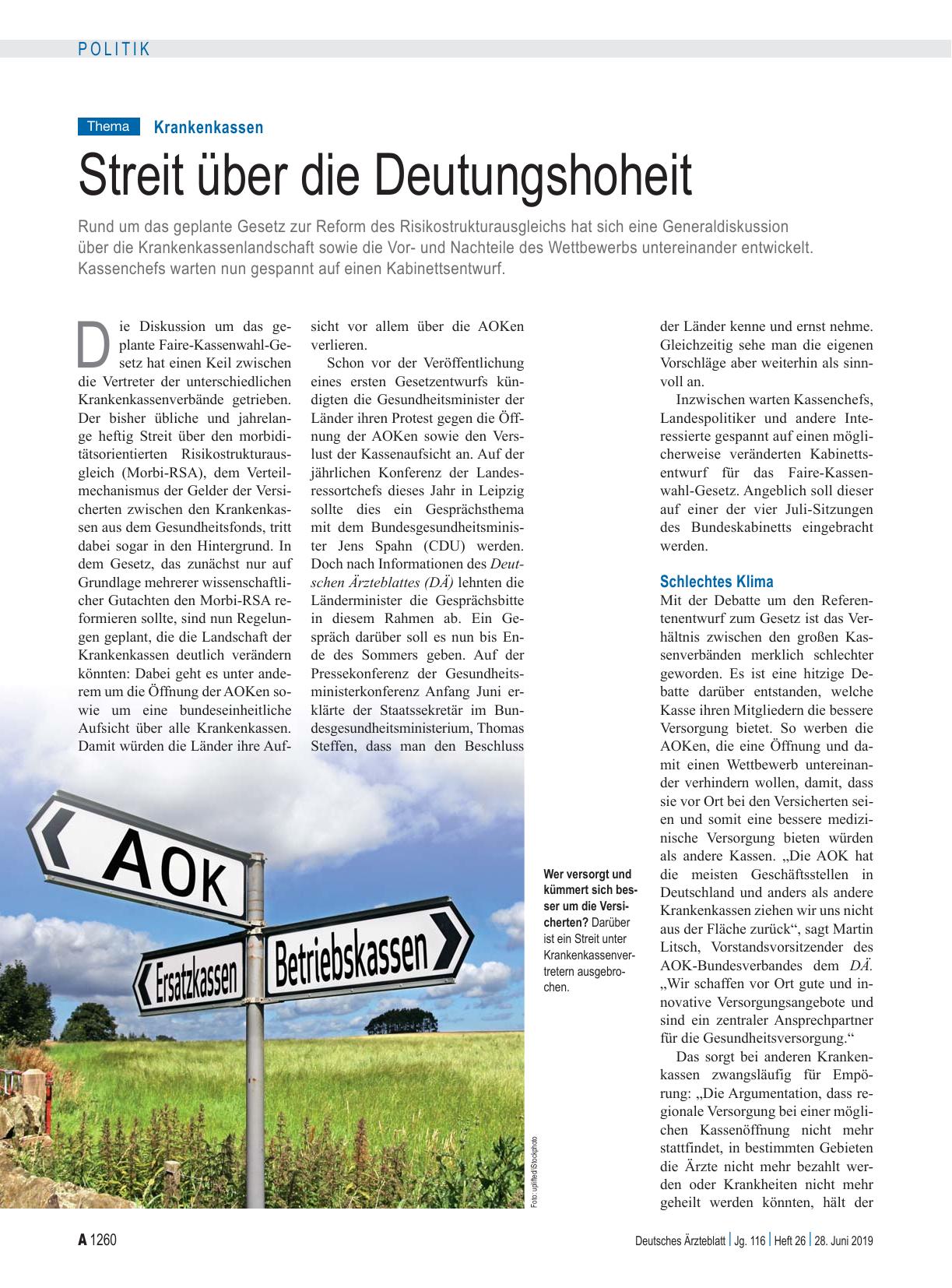 Vorschauseite 1: Krankenkassen: Streit über die Deutungshoheit