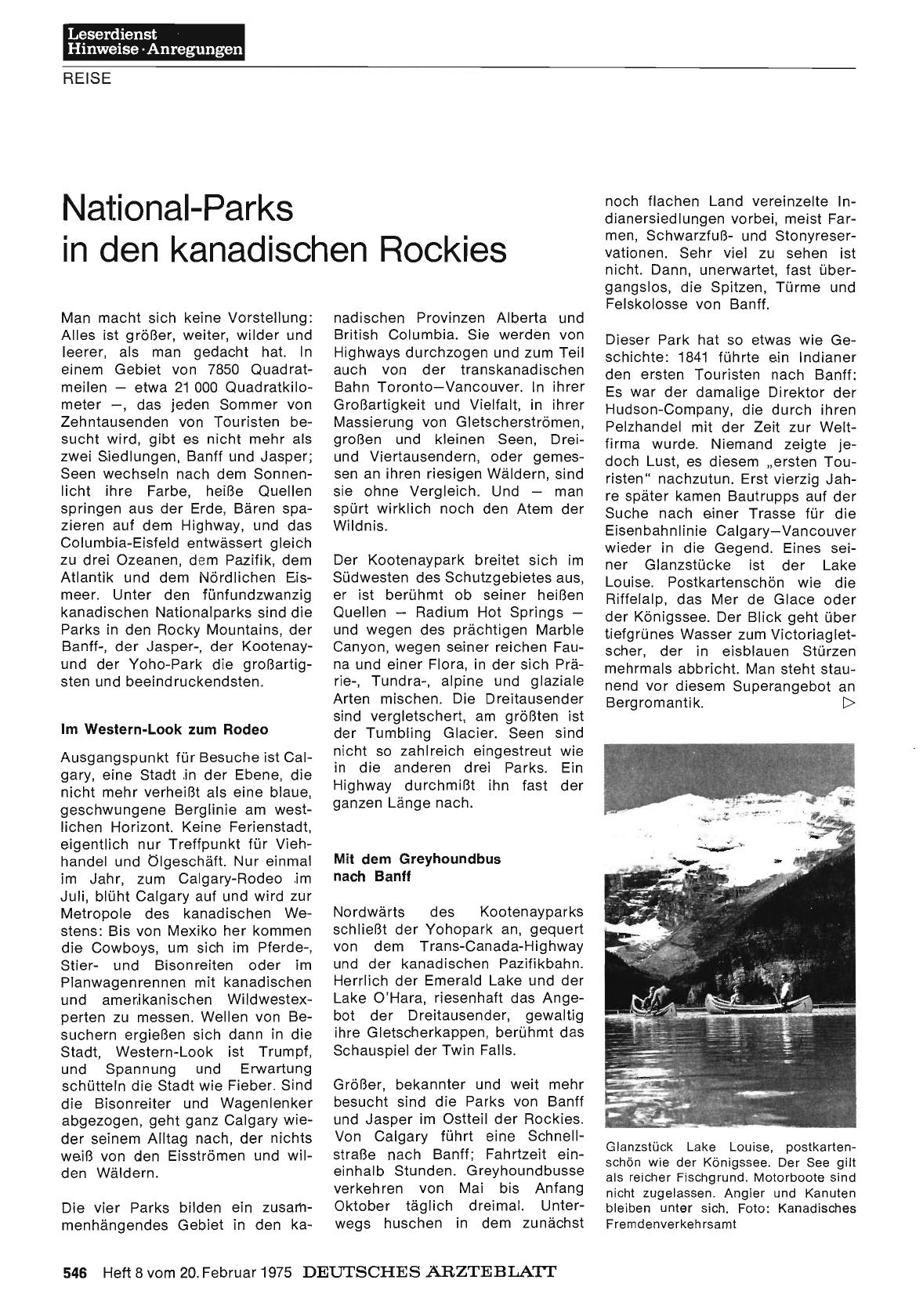 Vorschauseite 1: National-Parks in den kanadischen Rock