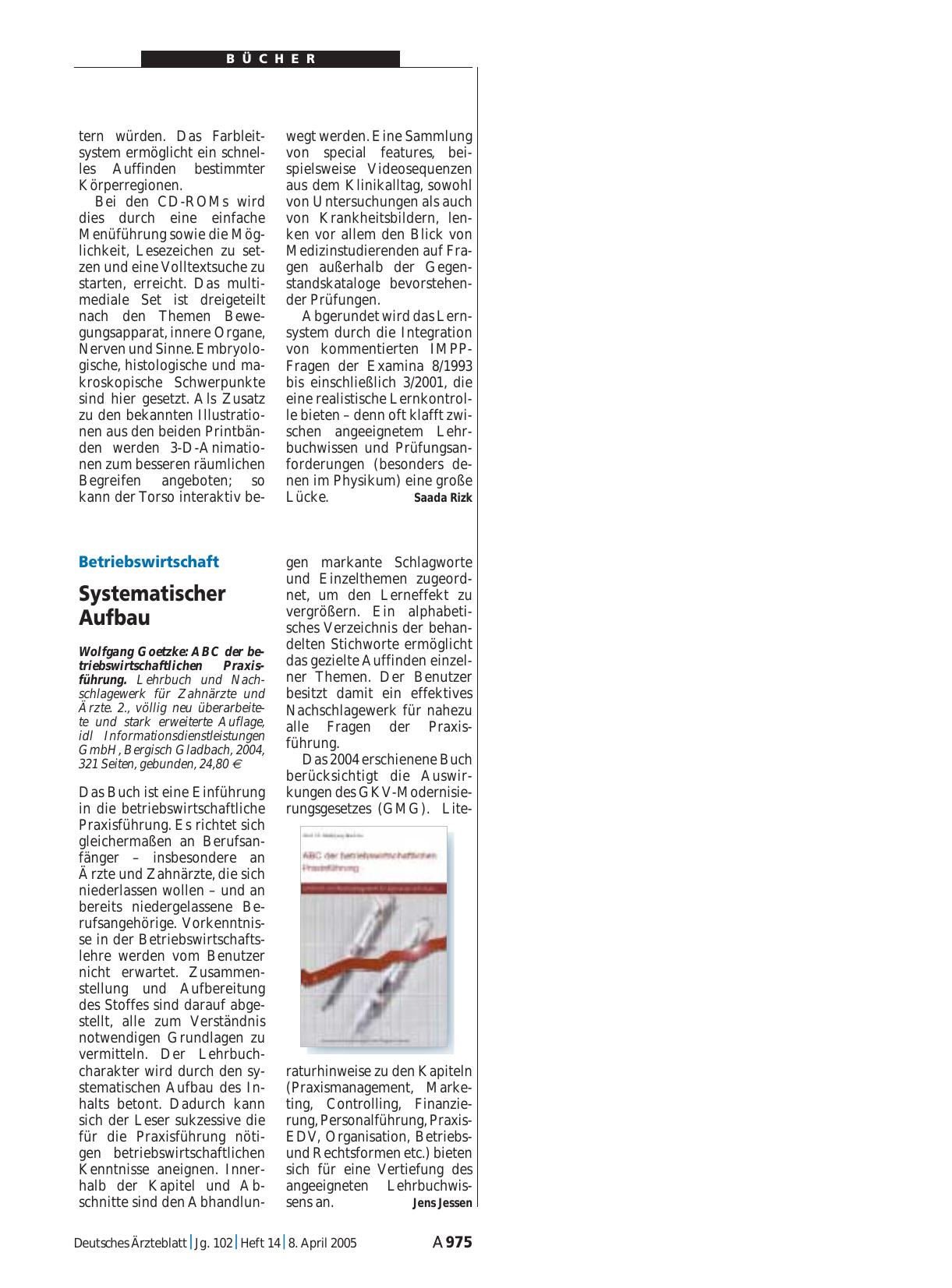Vorschauseite 1: ABC der betriebswirtschaftlichen Praxisführung