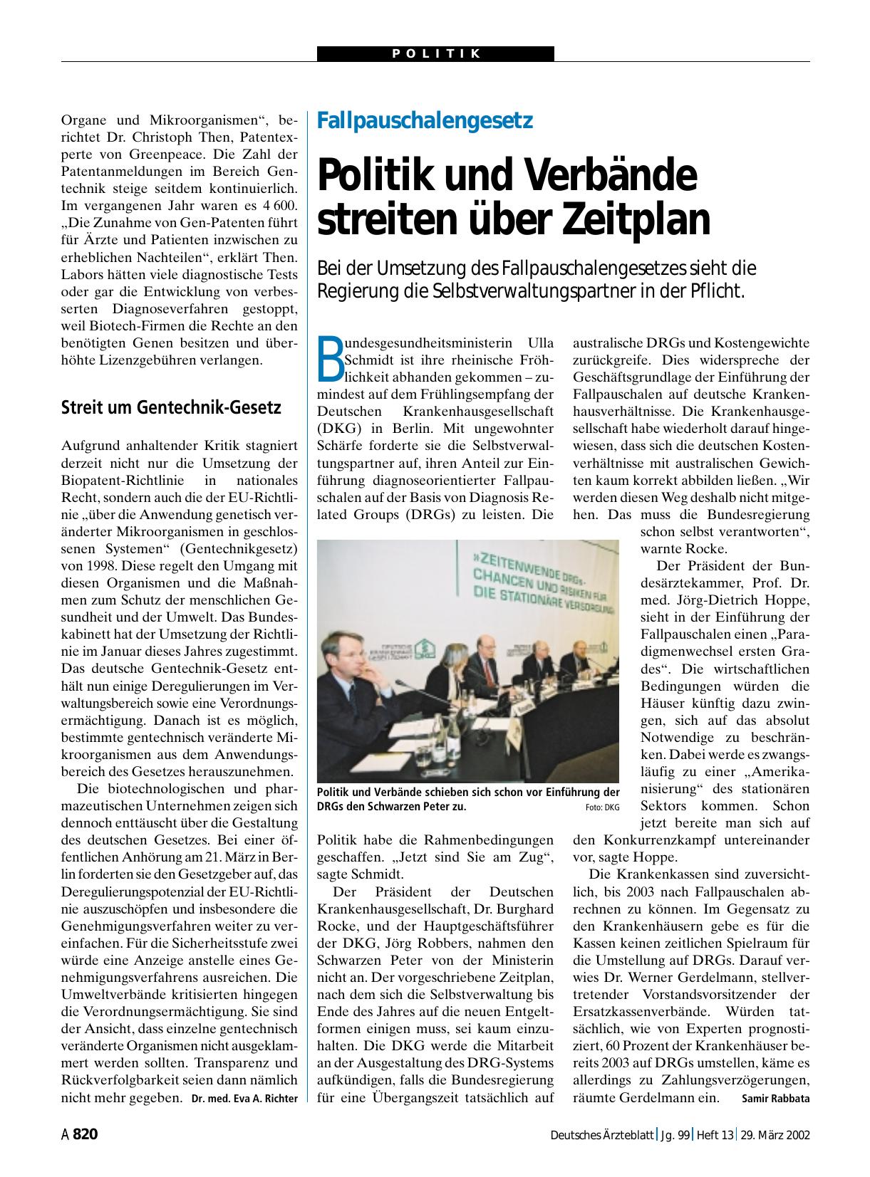 Vorschauseite 1: Fallpauschalengesetz: Politik und Verbände streiten über Zeitplan