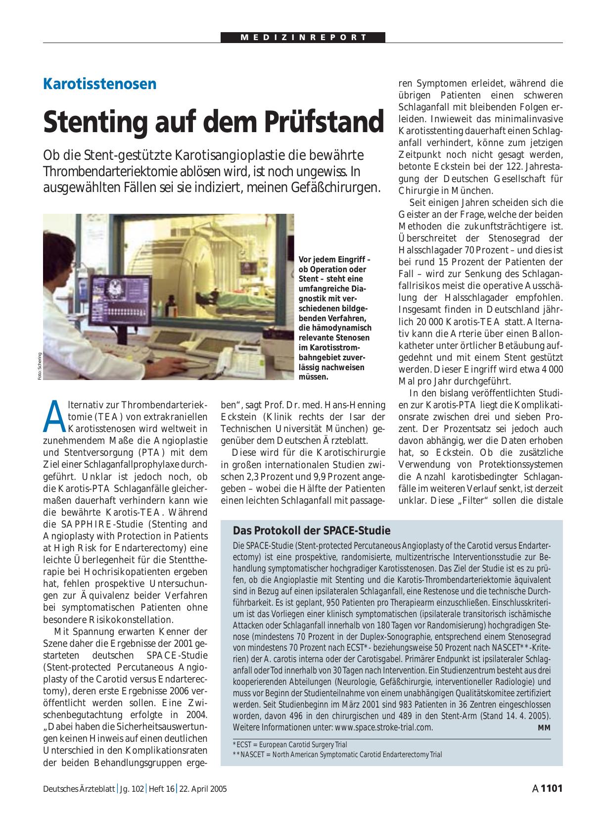 Vorschauseite 1: Karotisstenosen: Stenting auf dem Prüfstand