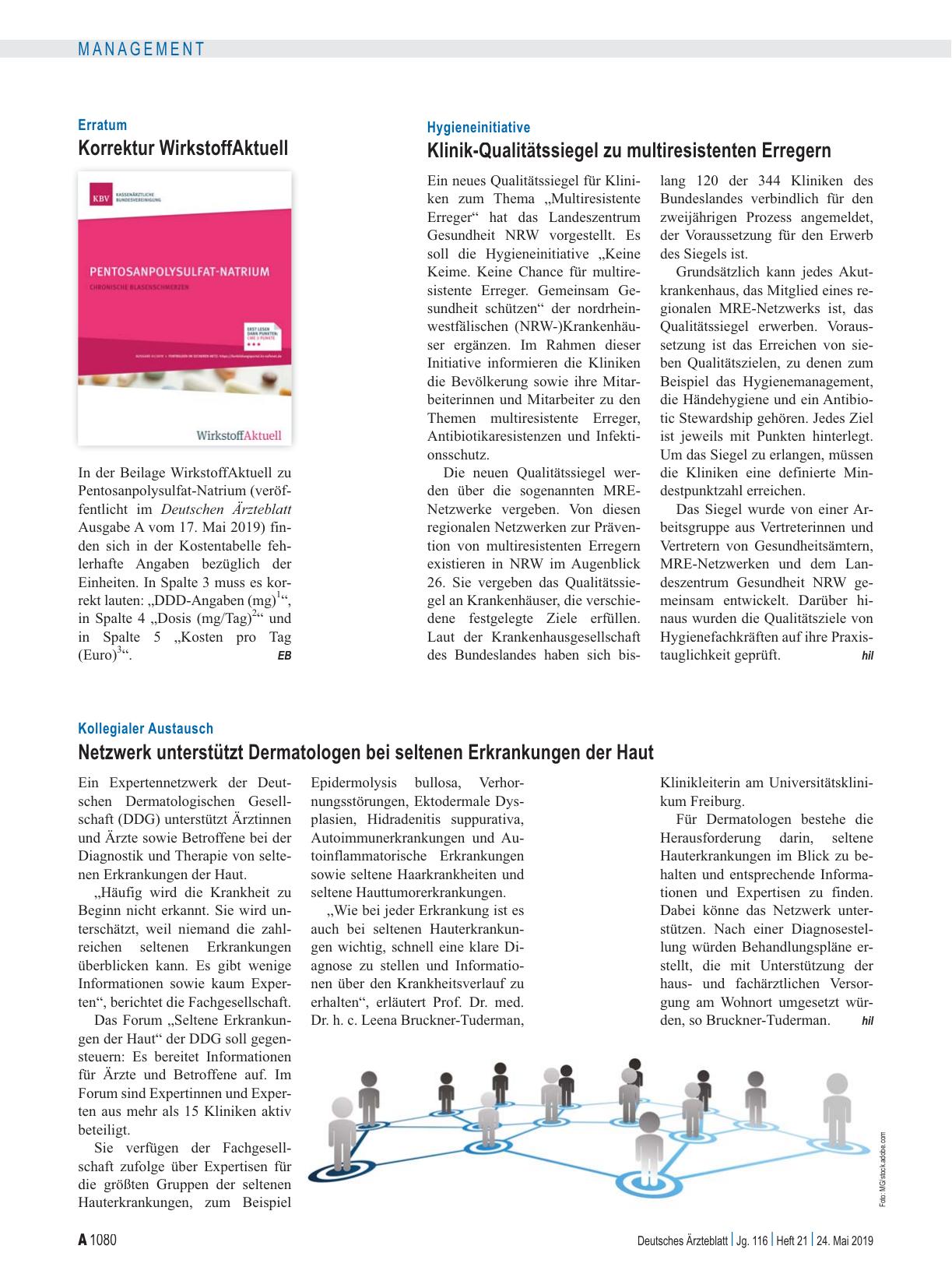 Vorschauseite 1: Hygieneinitiative: Klinik-Qualitätssiegel zu multiresistenten Erregern