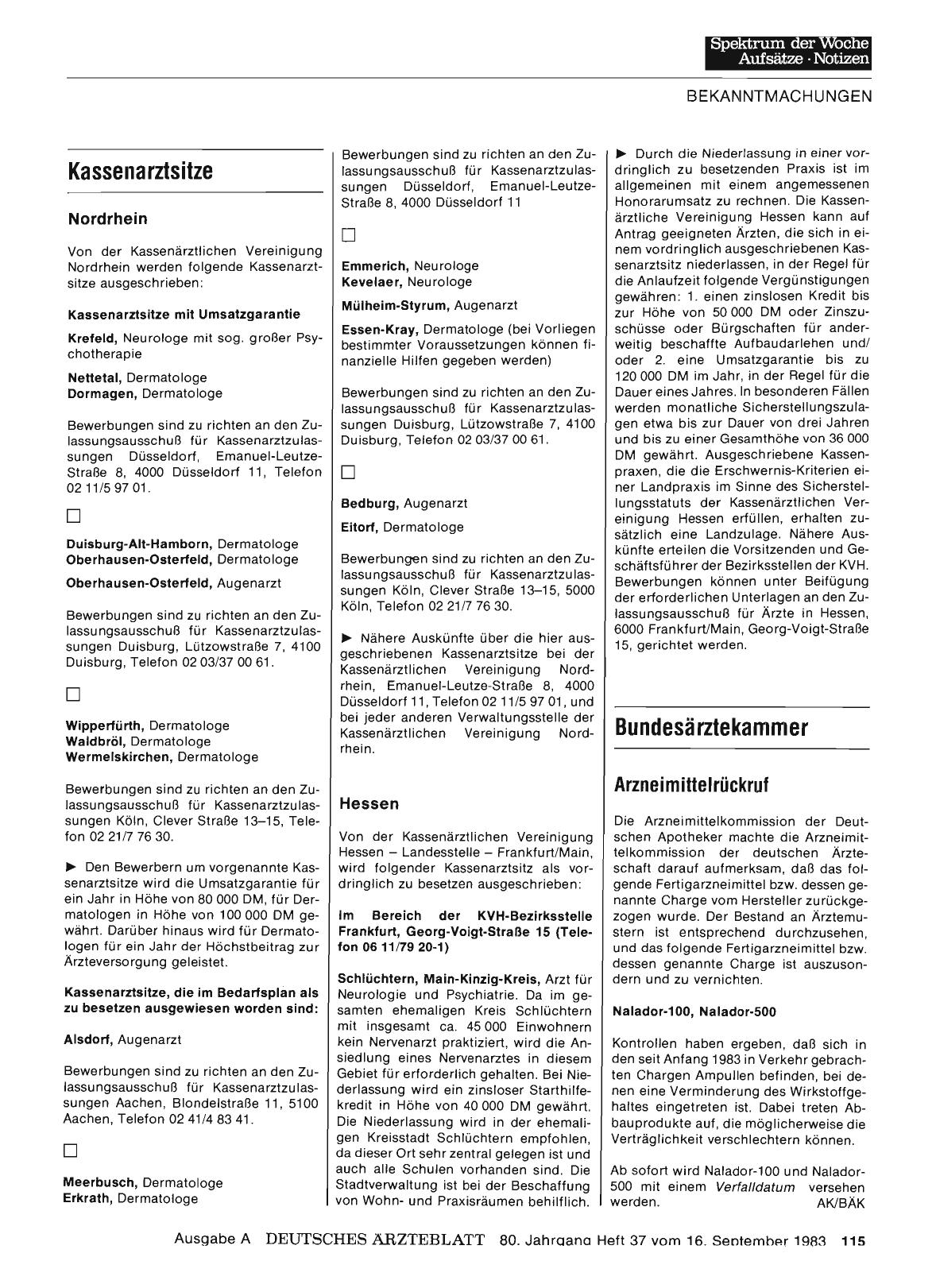 Vorschauseite 1: Kassenarztsitze