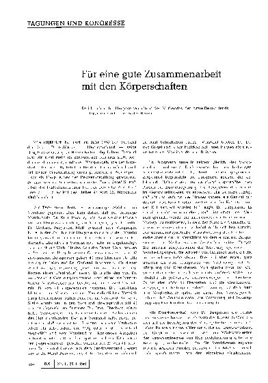 Vorschauseite 1: Für eine gute Zusammenarbeit mit den Körperschaften