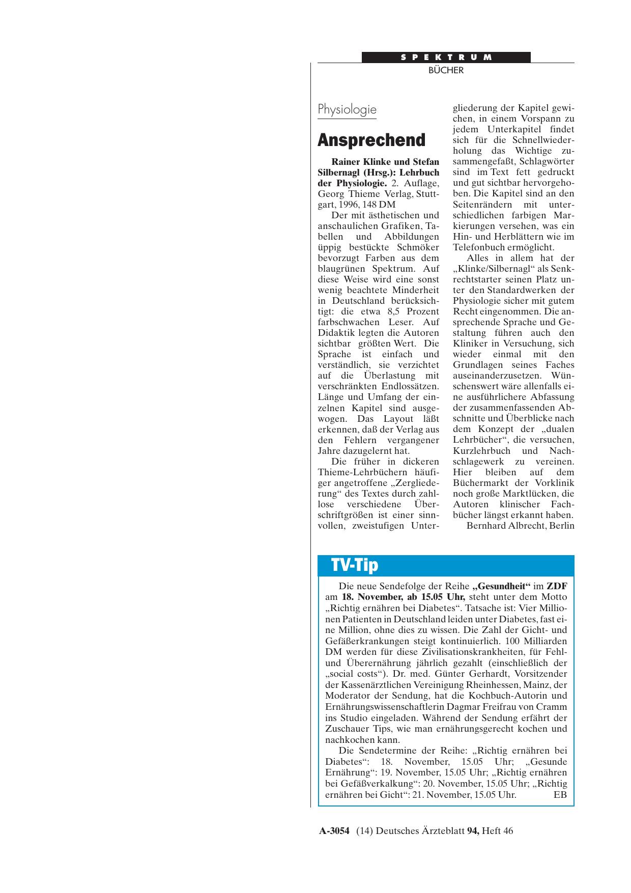 Vorschauseite 1: Lehrbuch der Physiologie
