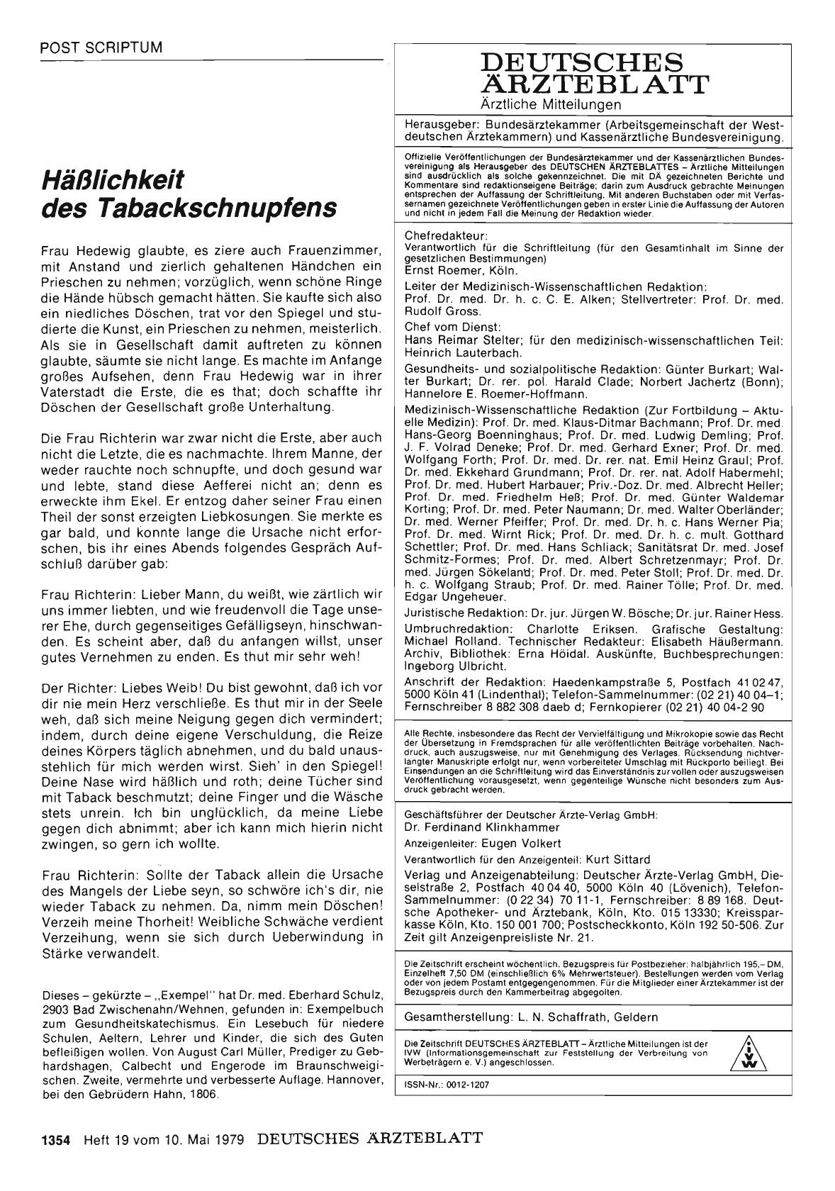 Vorschauseite 1: Häßlichkeit des Tabackschnupfens