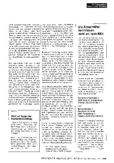 Vorschauseite 1: Nicht auf Kosten der Krankenversicherung