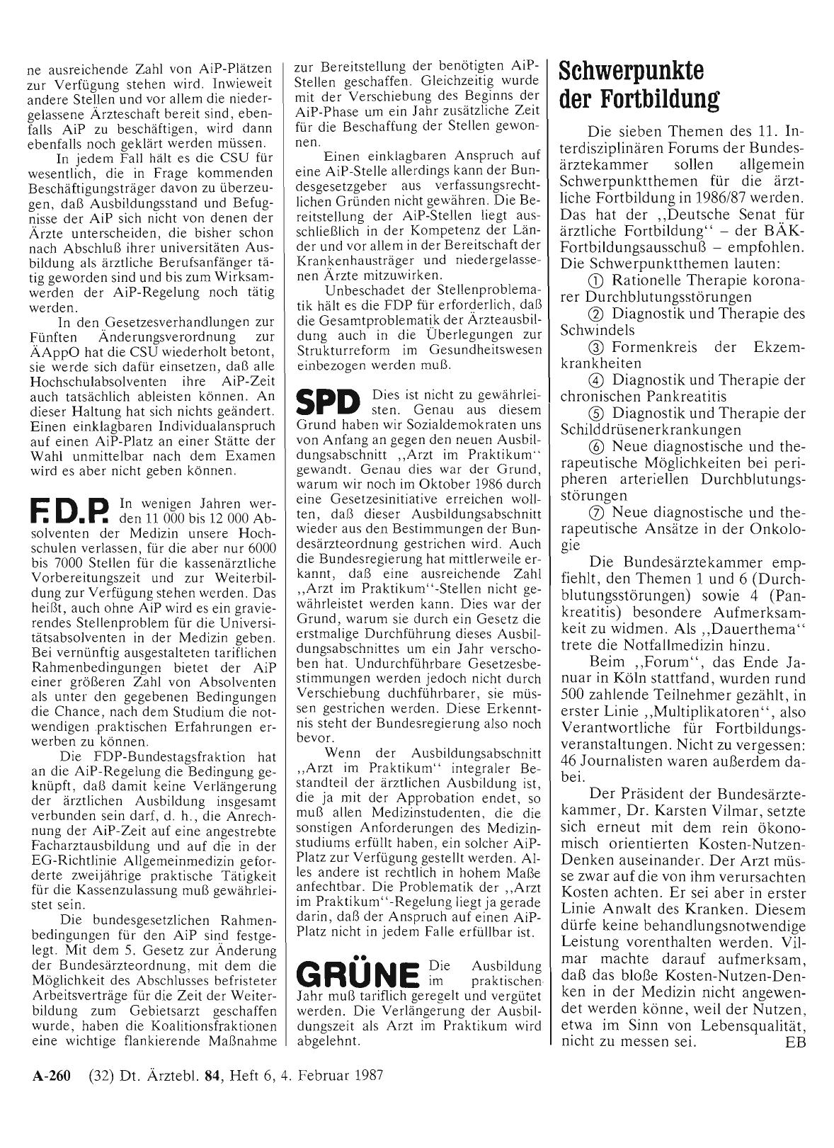 Vorschauseite 1: Schwerpunkte der Fortbildung