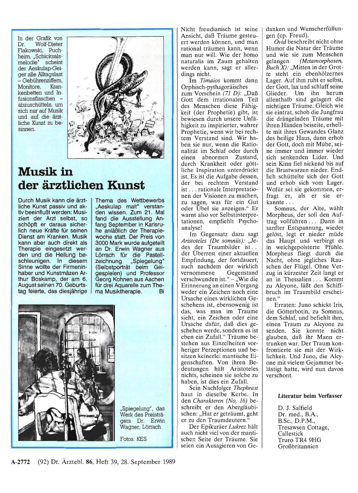 Vorschauseite 1: Musik in der ärztlichen Kunst