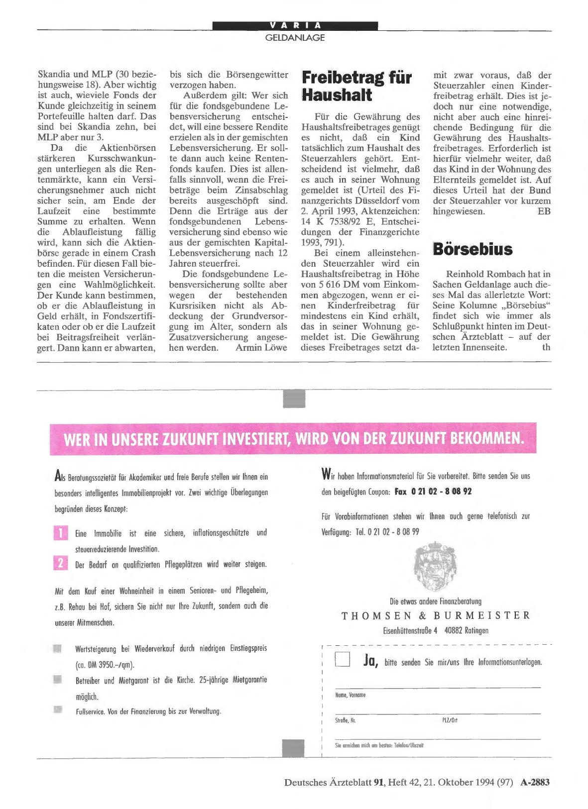 Vorschauseite 1: Freibetrag für Haushalt