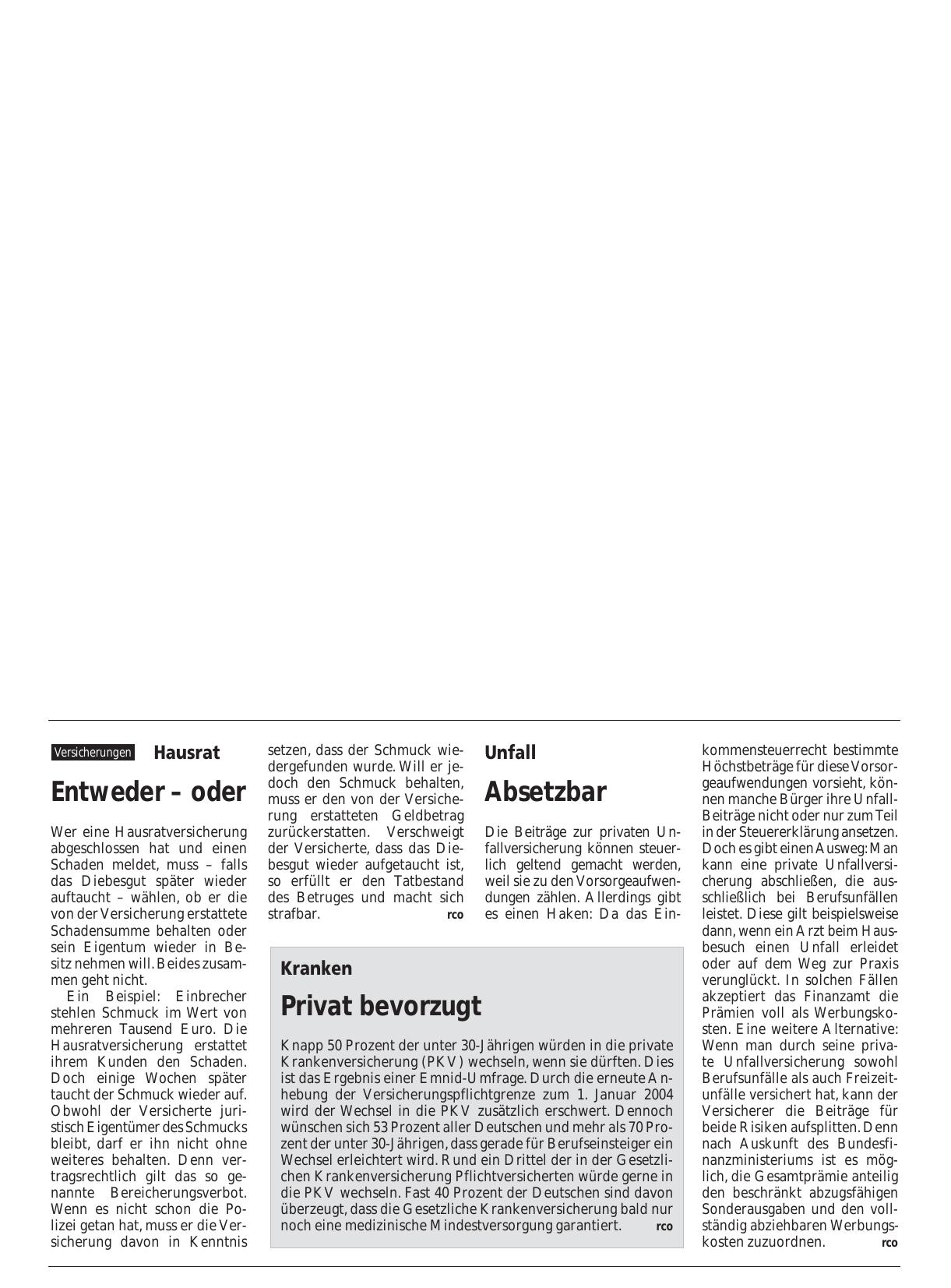 Vorschauseite 1: Unfall: Absetzbar