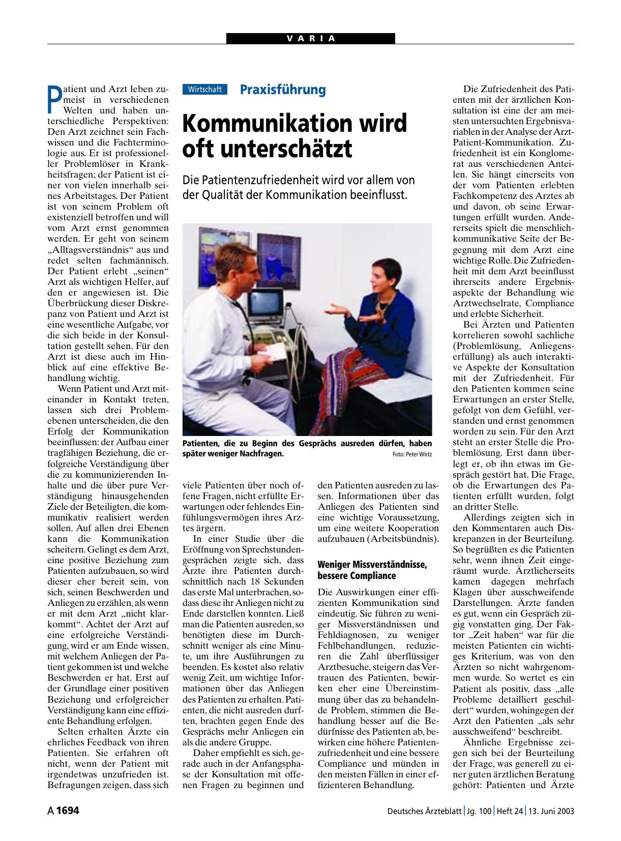 Vorschauseite 1: Praxisführung: Kommunikation wird oft unterschätzt
