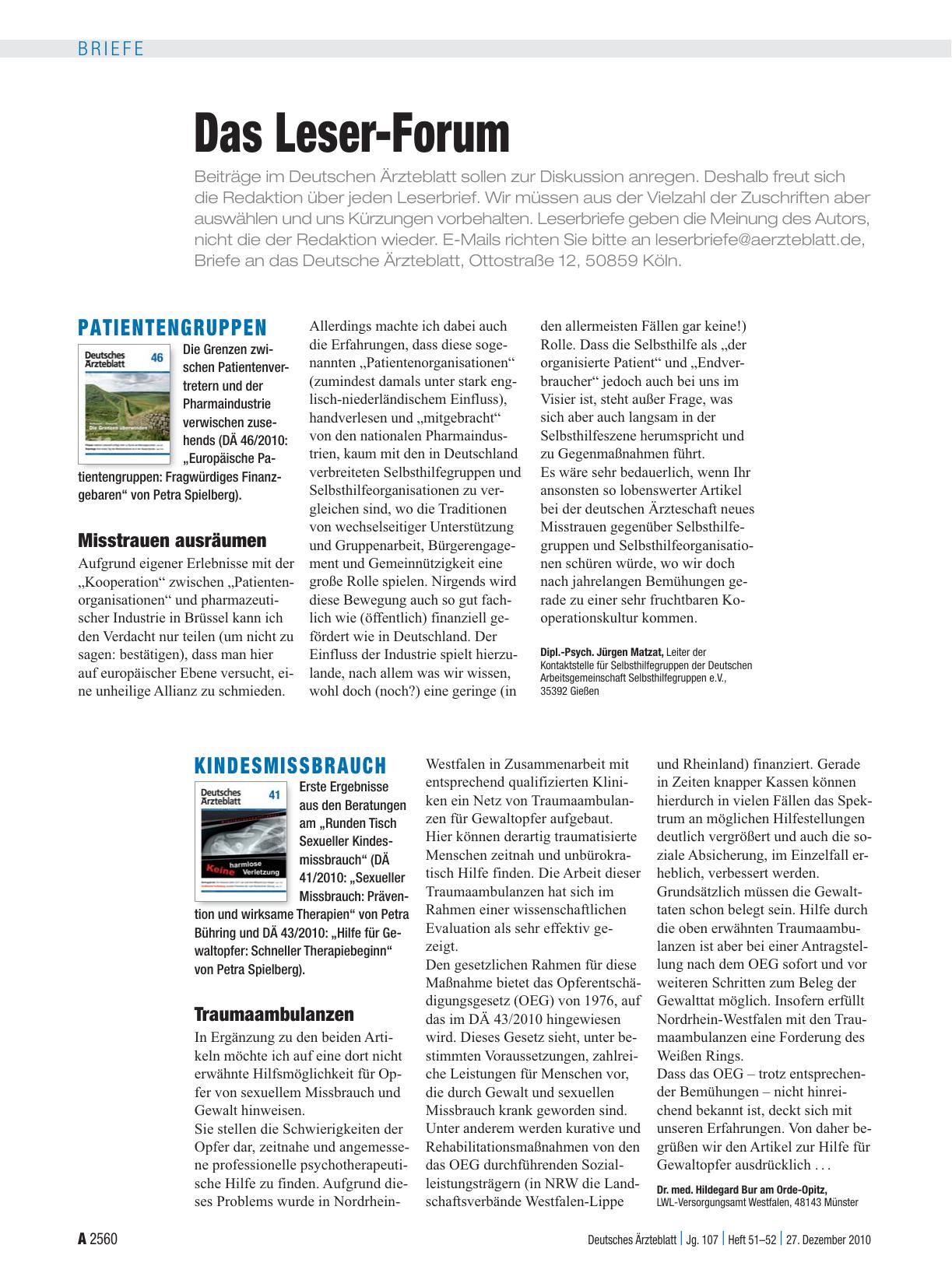 Vorschauseite 1: Kindesmissbrauch: Traumaambulanzen
