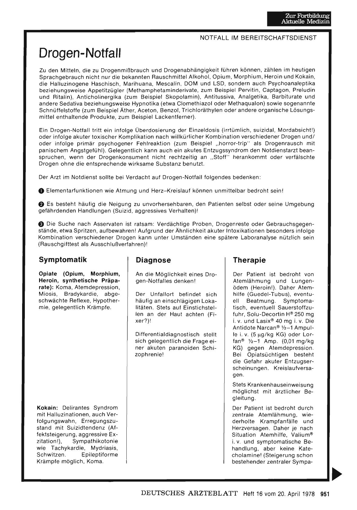 Vorschauseite 1: Drogen-Notfall