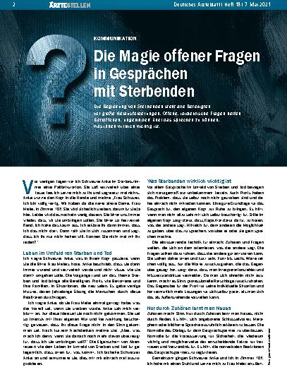 Vorschauseite 1: Kommunikation: Die Magie offener Fragen in Gesprächen mit Sterbenden