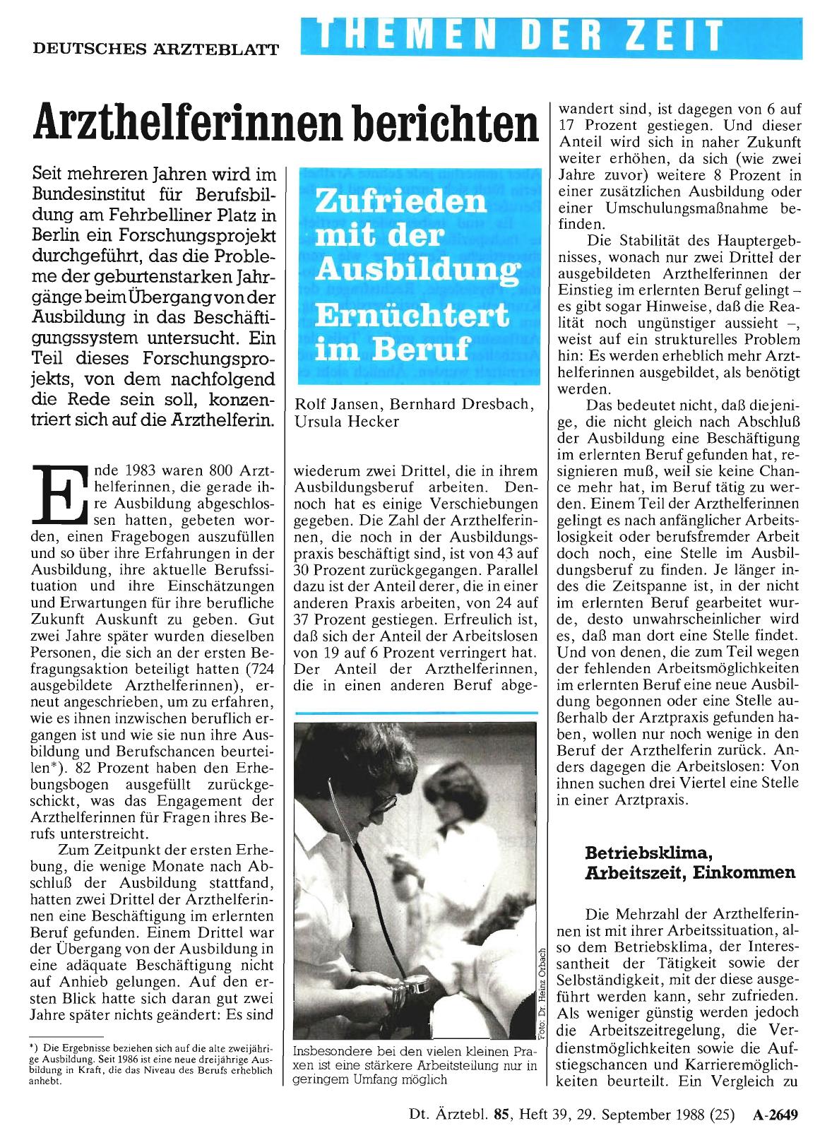 Vorschauseite 1: Arzthelferinnen berichten