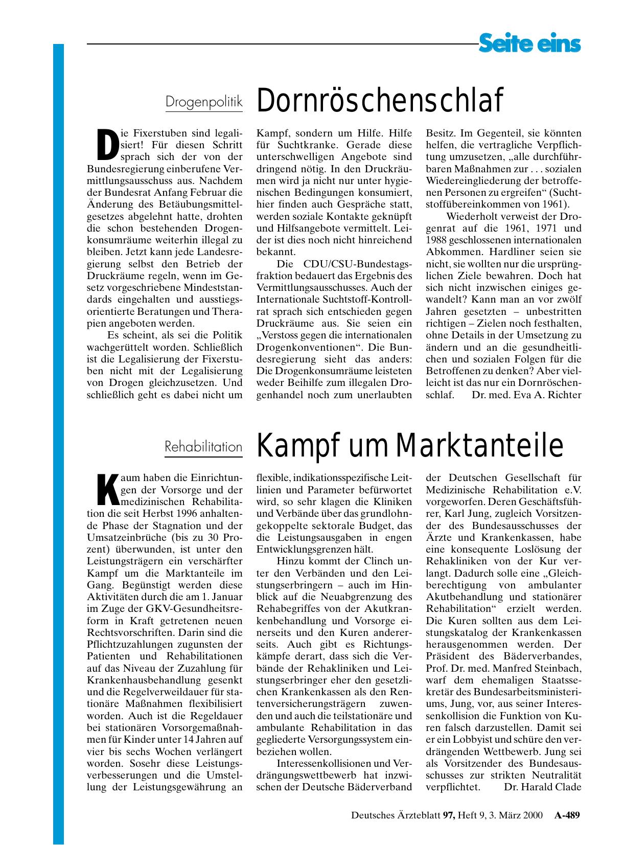 Vorschauseite 1: Rehabilitation: Kampf um Marktanteile