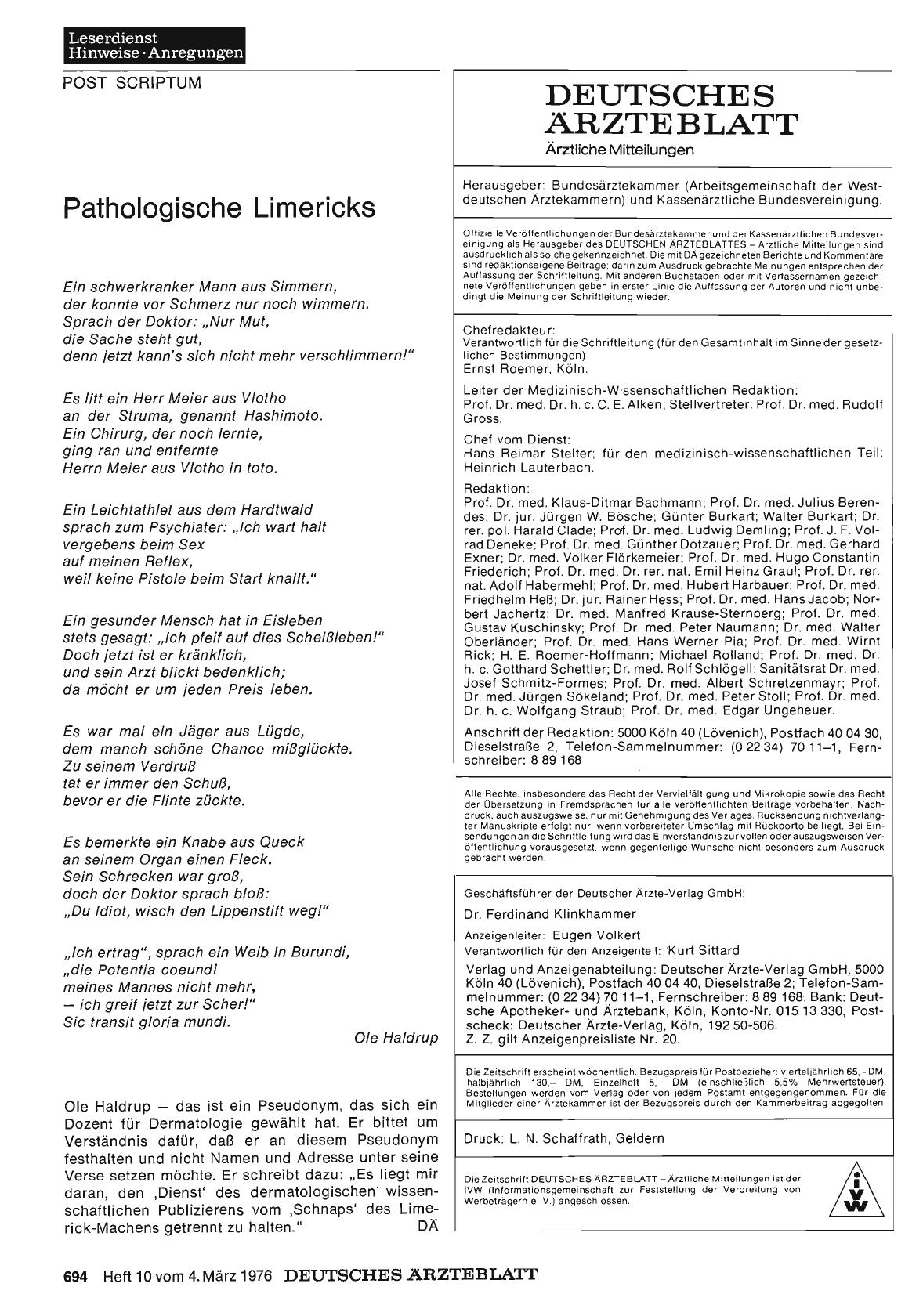 Vorschauseite 1: Pathologische Limericks