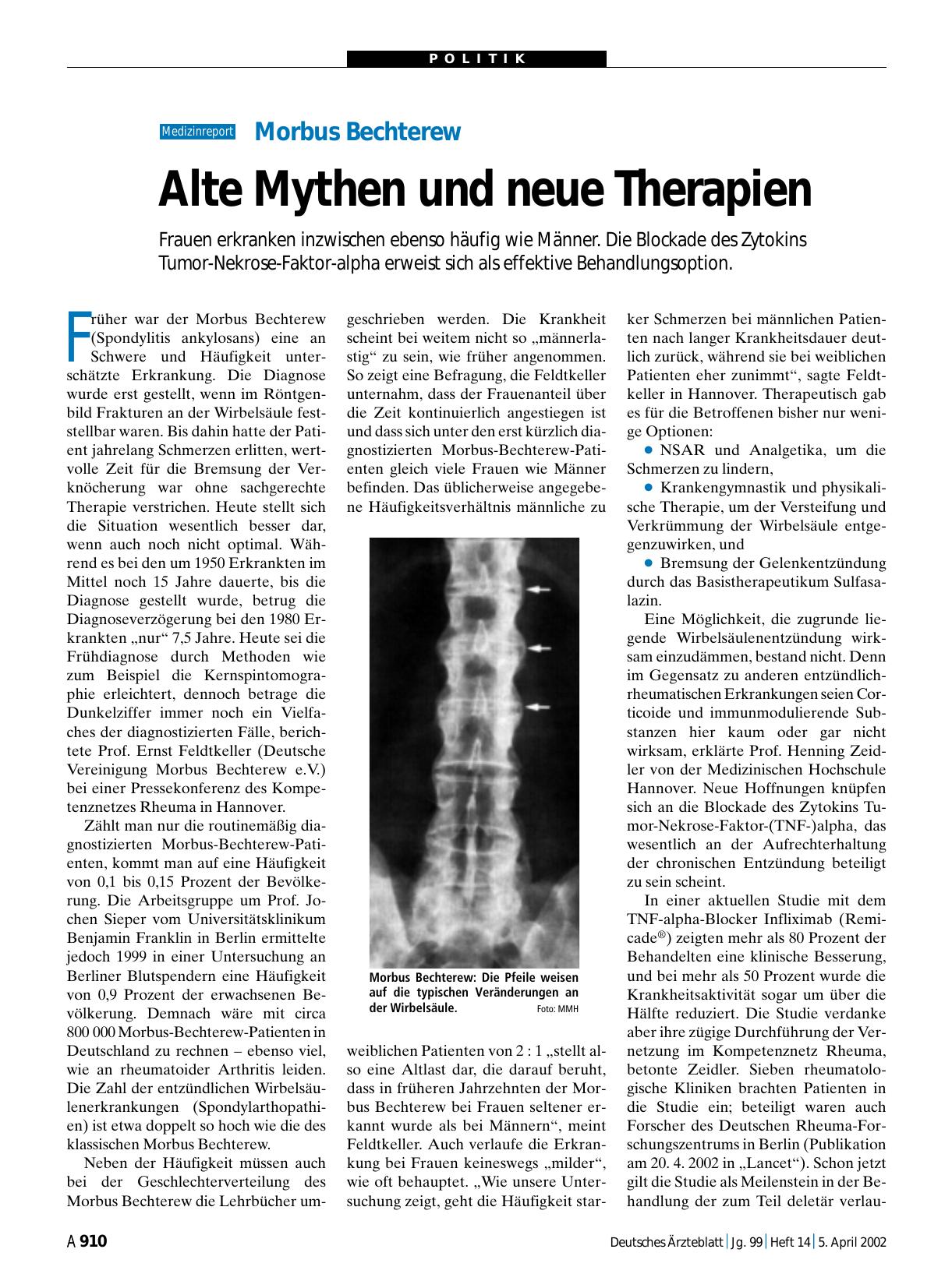 Vorschauseite 1: Morbus Bechterew: Alte Mythen und neue Therapien