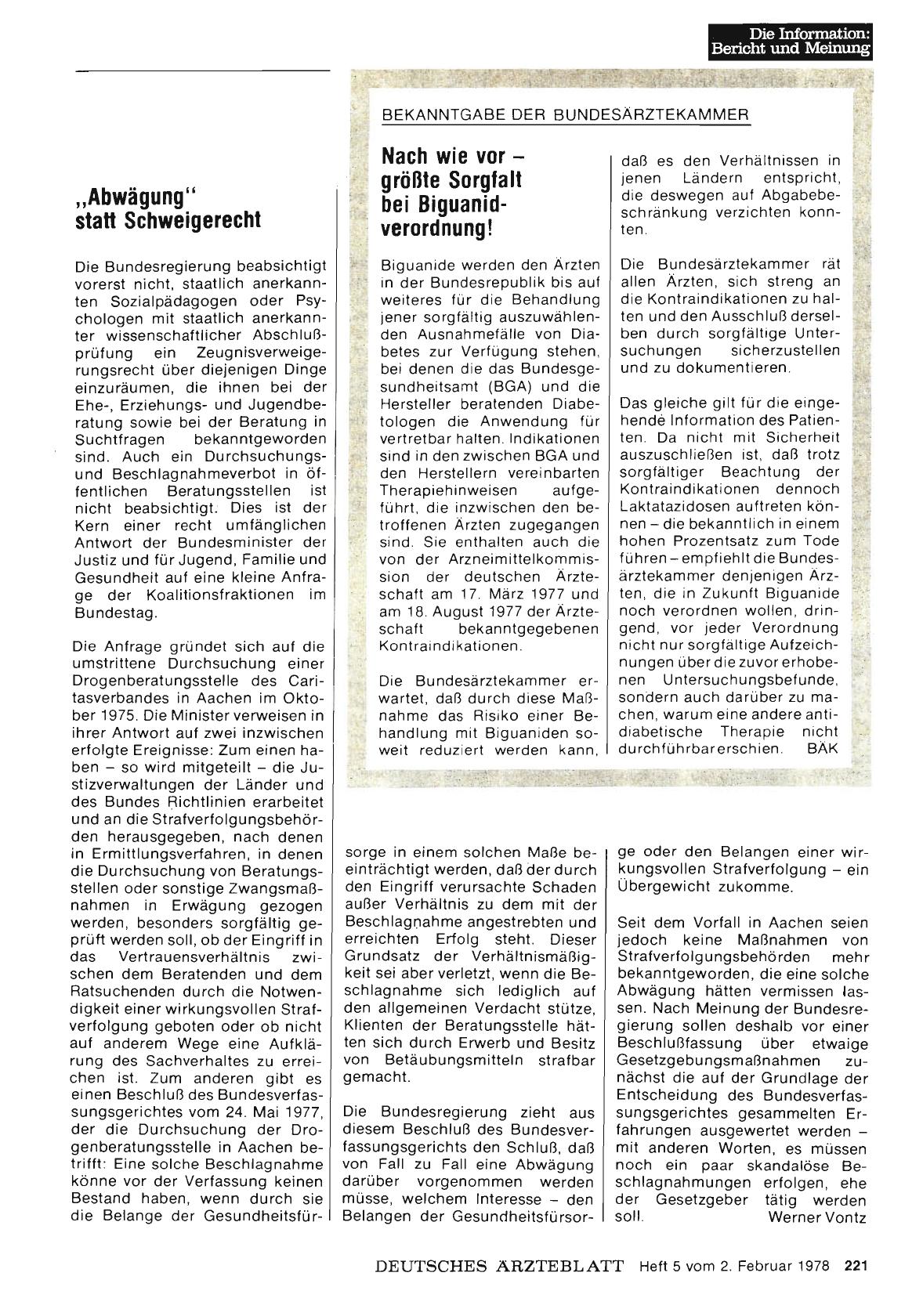 Vorschauseite 1: „Abwägung” statt Schweigerecht
