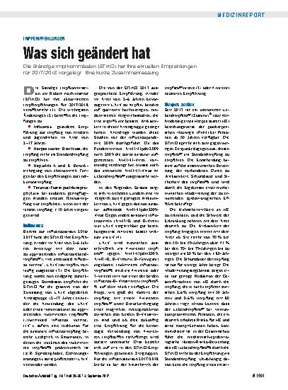 Vorschauseite 1: Impfempfehlungen: Was sich geändert hat