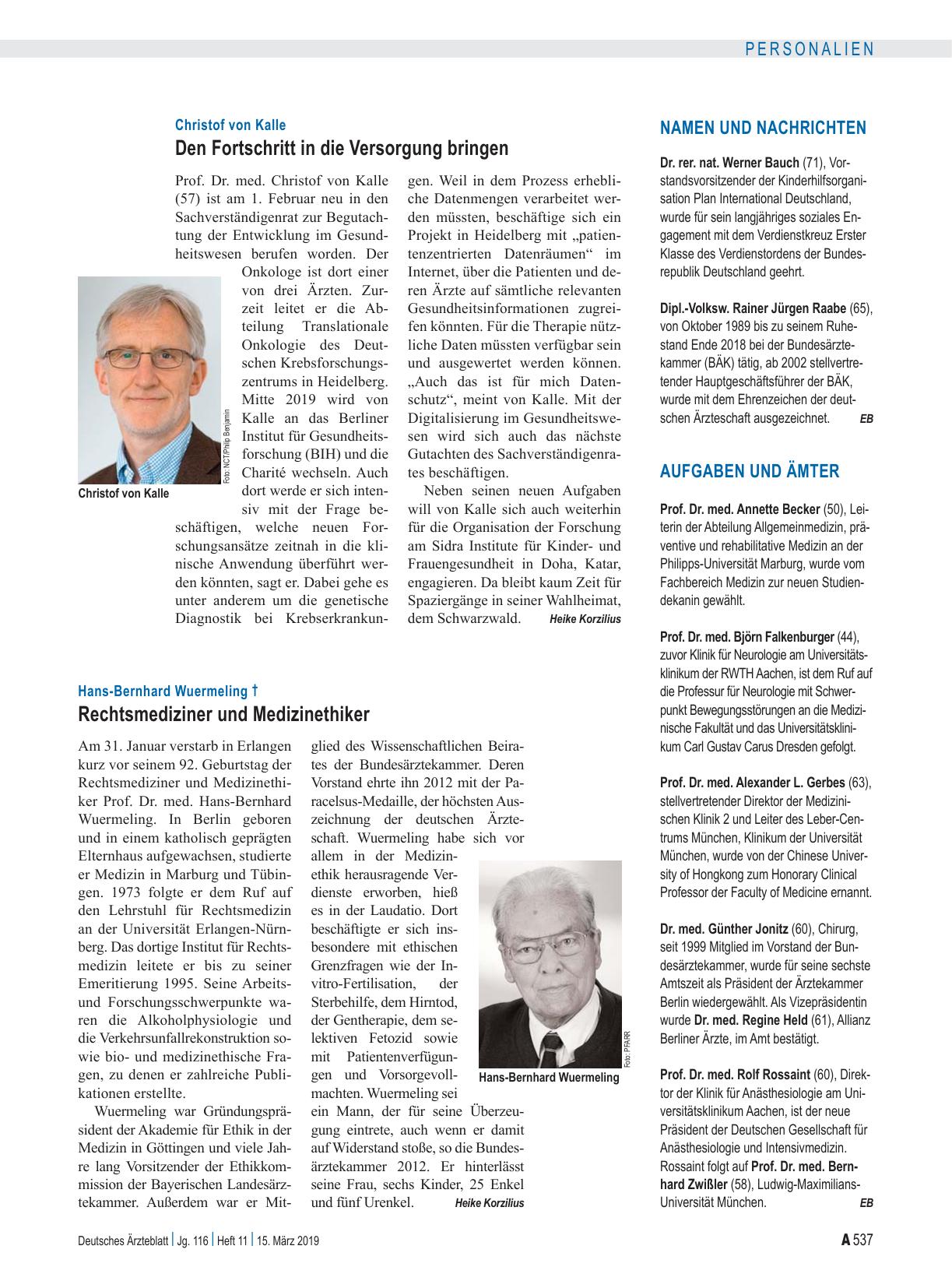 Vorschauseite 1: Namen und Nachrichten