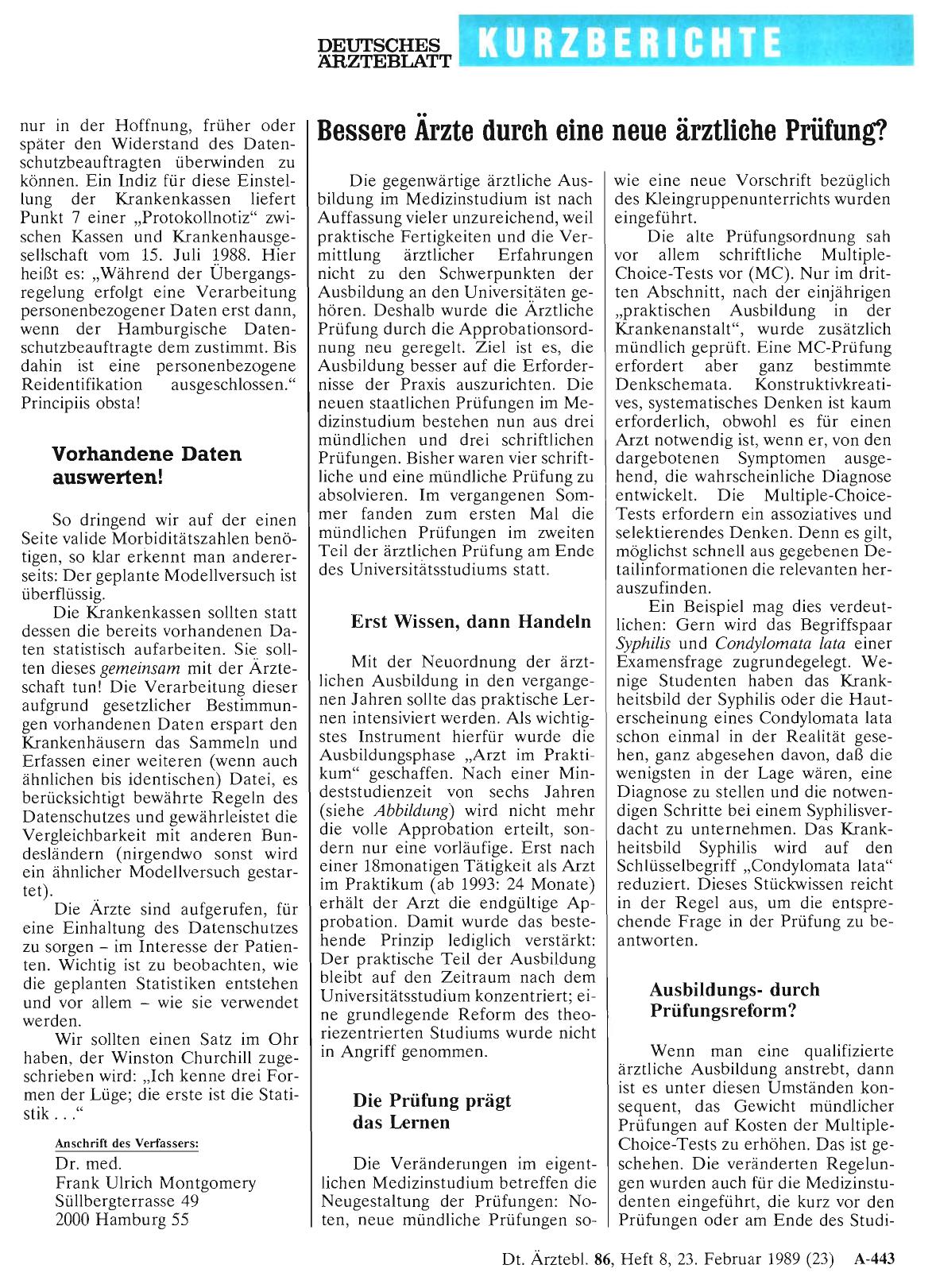 Vorschauseite 1: Bessere Ärzte durch eine neue ärztliche Prüfung?