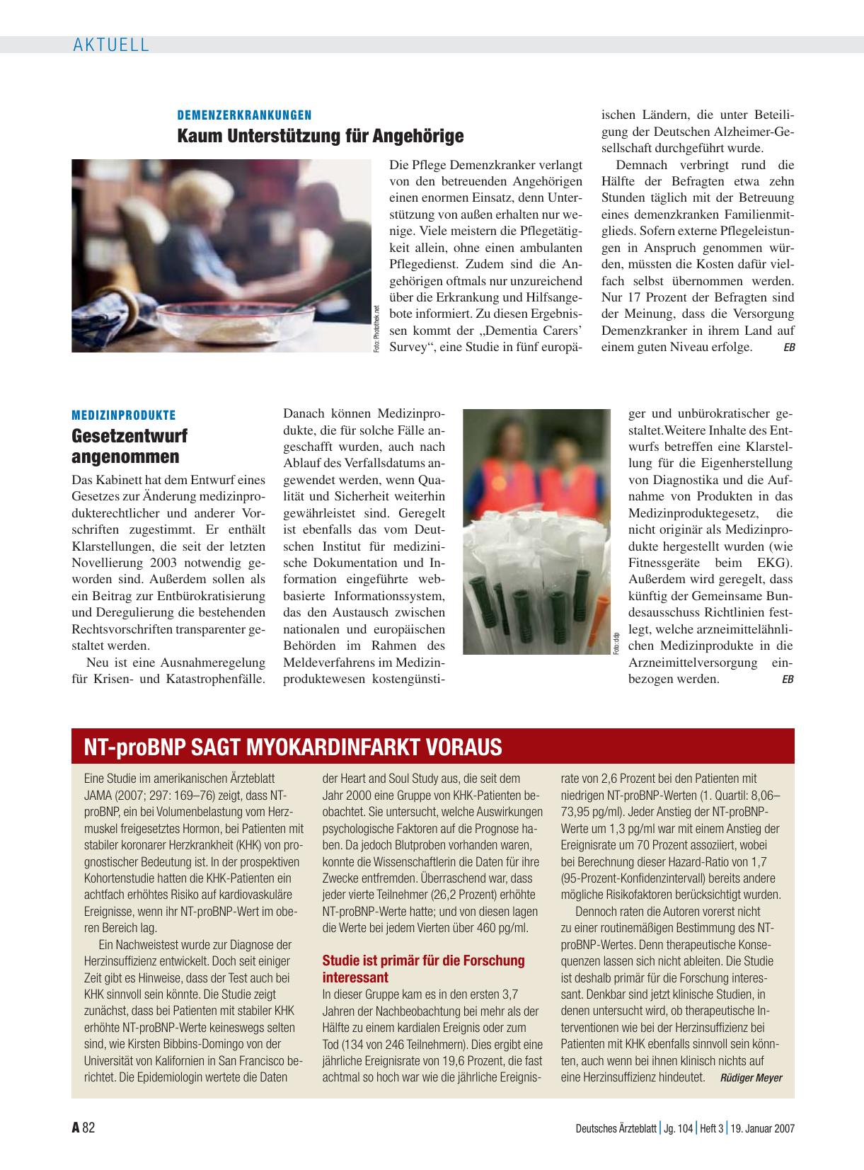 Vorschauseite 1: NT-proBNP sagt Myokardinfarkt voraus