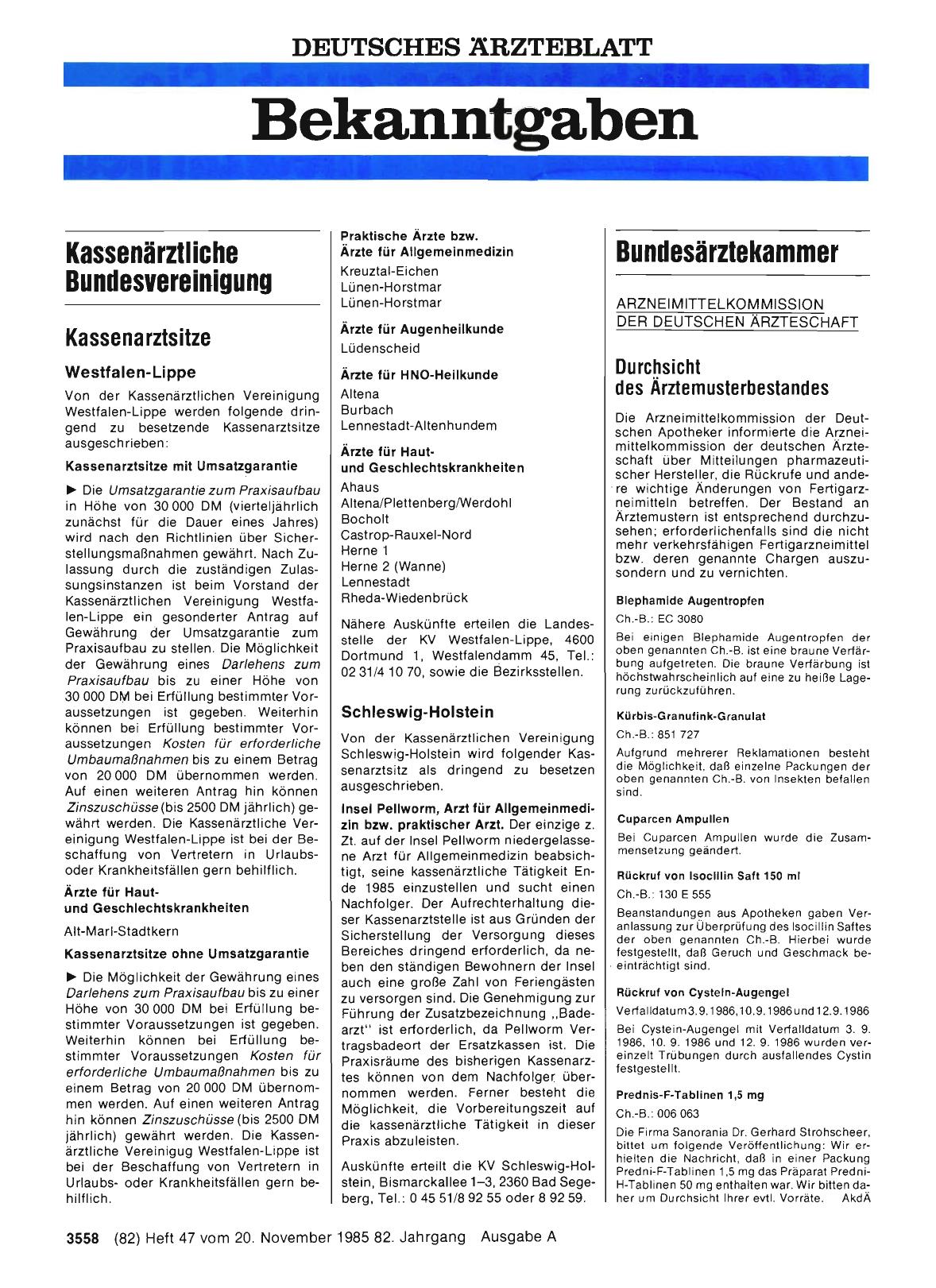 Vorschauseite 1: Kassenarztsitze