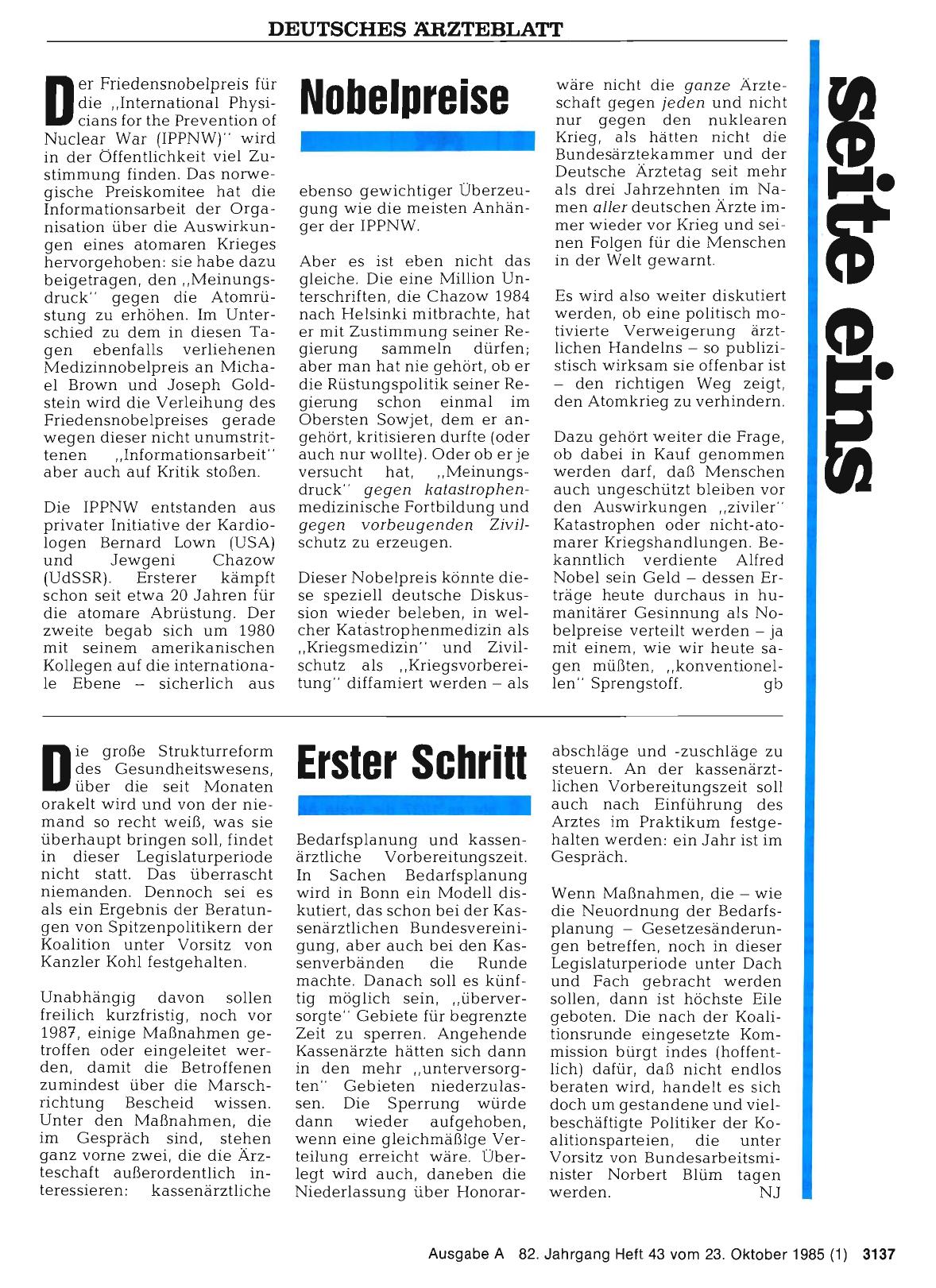 Vorschauseite 1: Nobelpreise