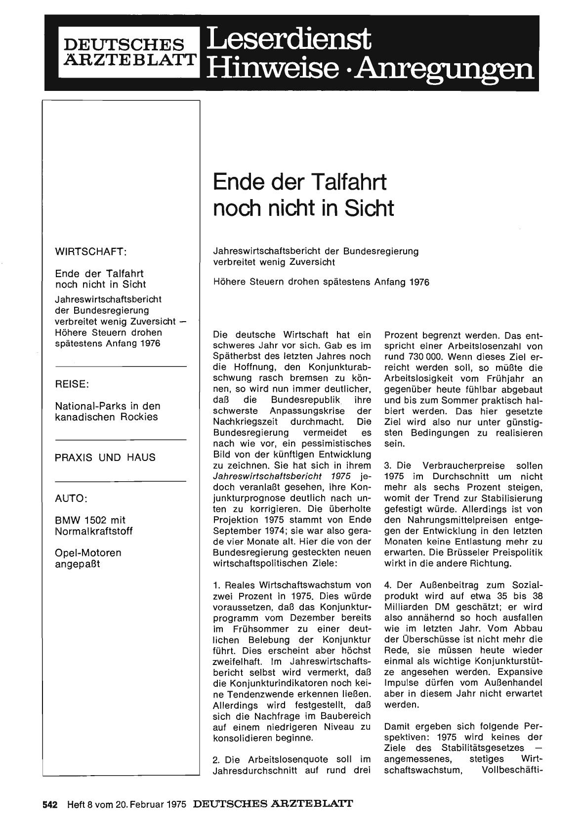Vorschauseite 1: Ende der Talfahrt noch nicht in Sicht