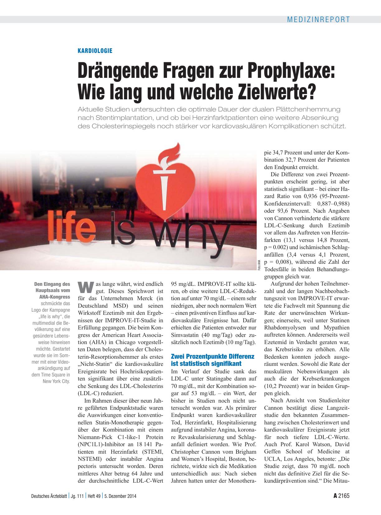 Vorschauseite 1: Kardiologie – Drängende Fragen zur Prophylaxe: Wie lang und welche Zielwerte?