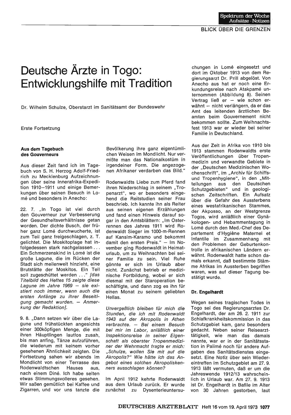 Vorschauseite 1: Deutsche Ärzte in Togo: Entwicklungshilfe mit Tradition