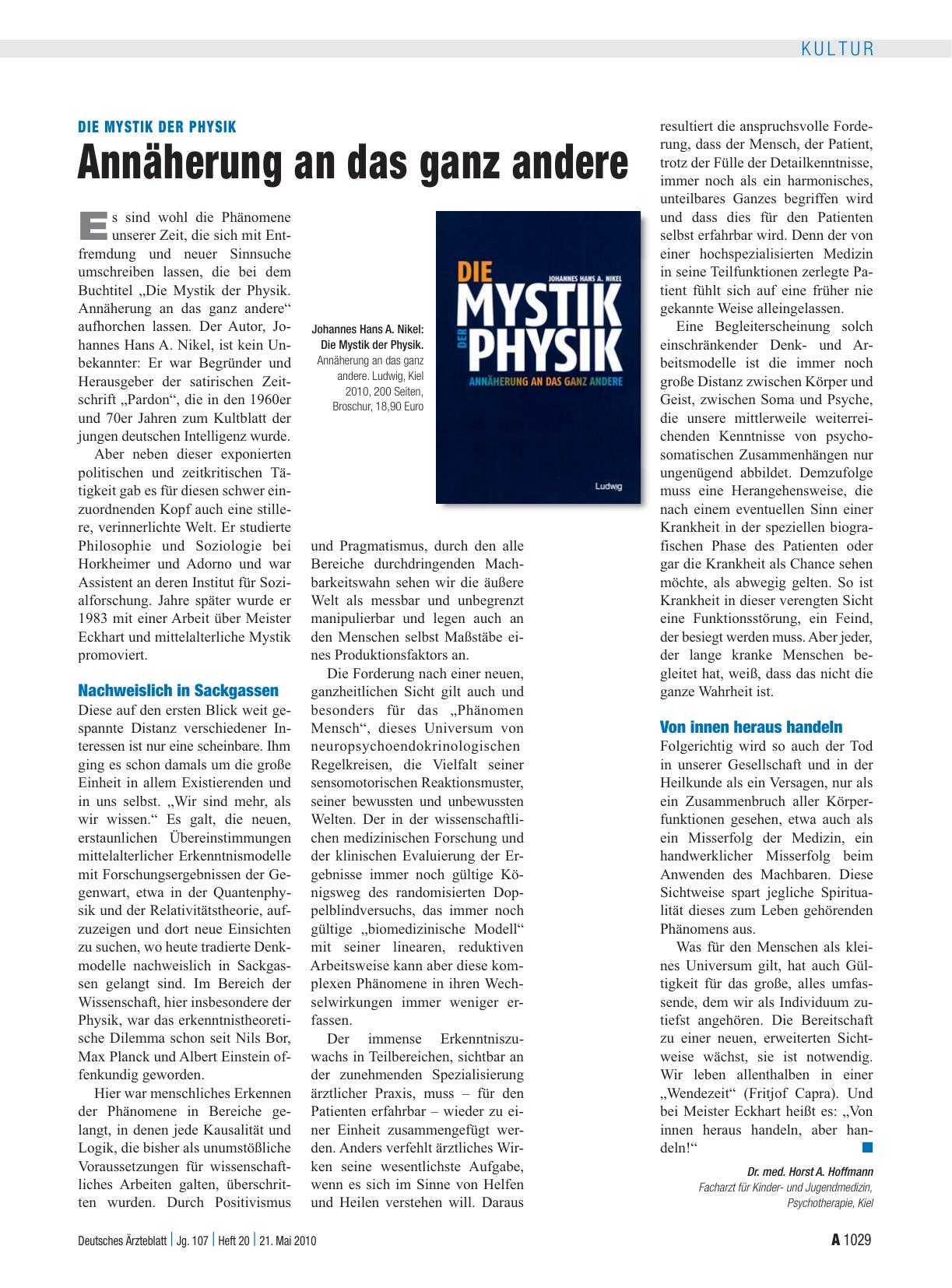 Vorschauseite 1: Die Mystik der Physik: Annäherung an das ganz andere