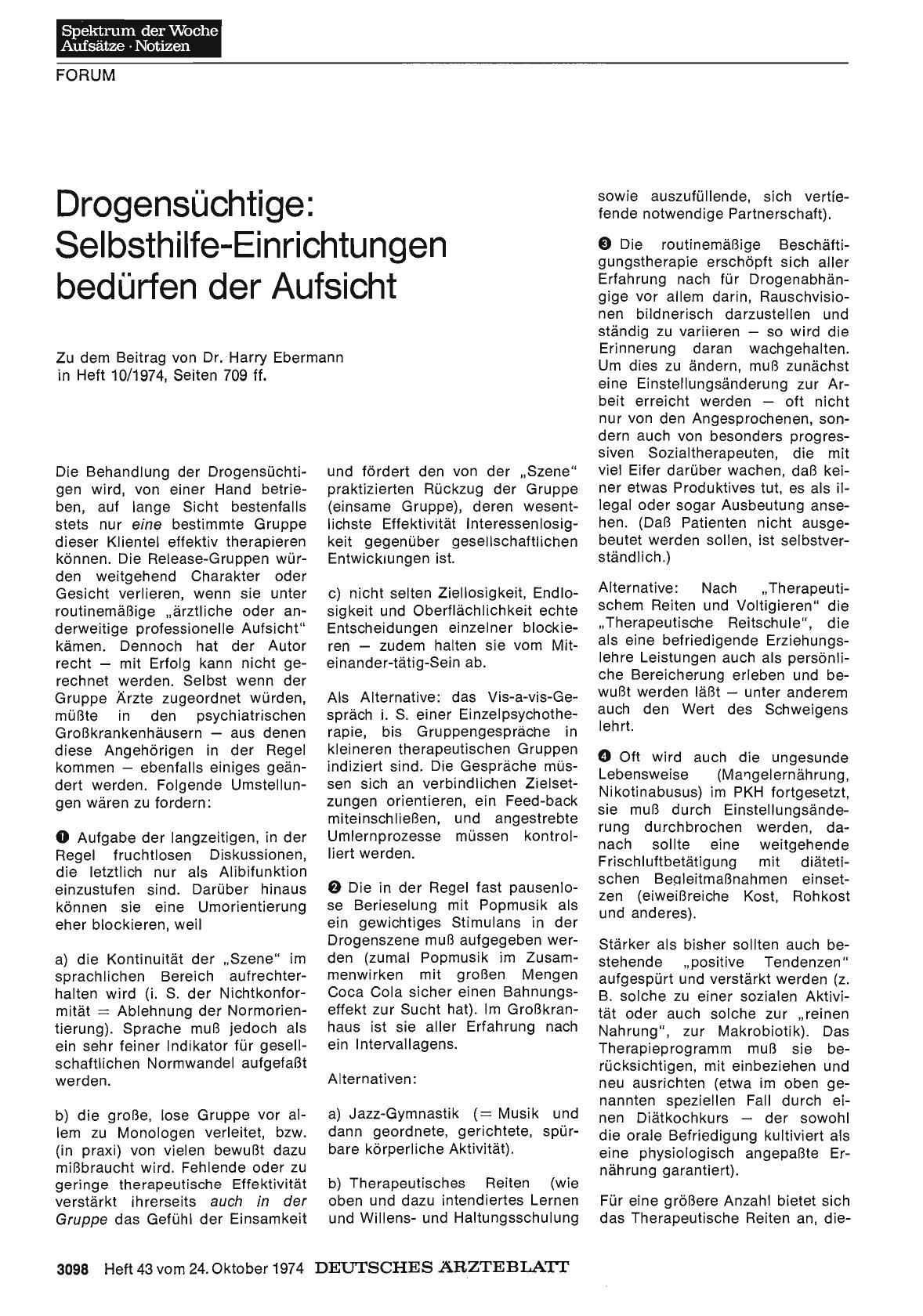 Vorschauseite 1: Drogensüchtige: Selbsthilfe-Einrichtungen bedürfen der Aufsicht