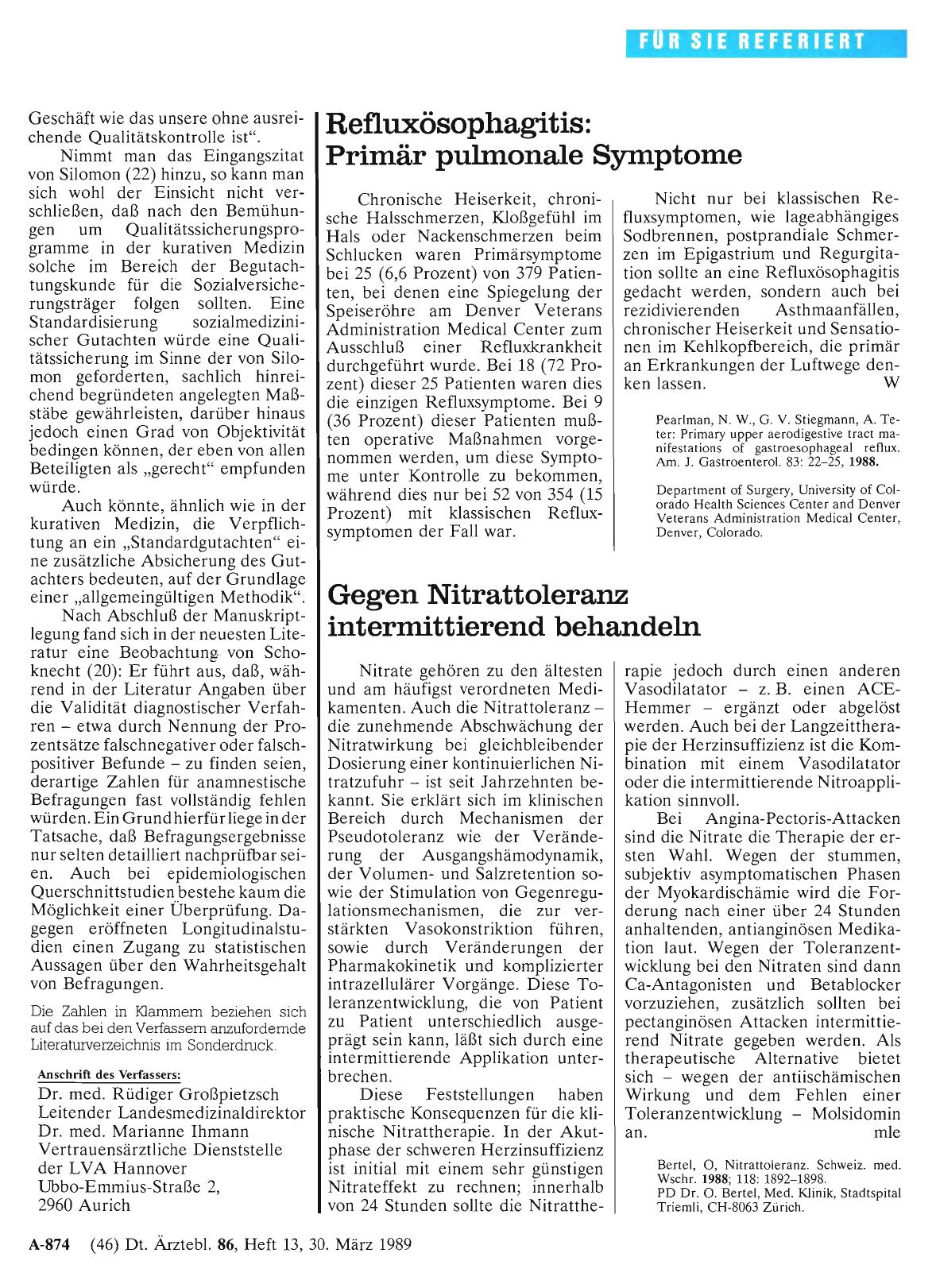 Vorschauseite 1: Refluxösophagitis: Primär pulmonale Symptome