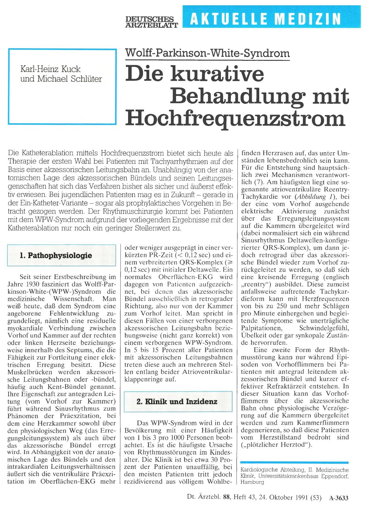 Vorschauseite 1: Wolff-Parkinson-White-Syndrom: Die kurative Behandlung mit Hochfrequenzstrom