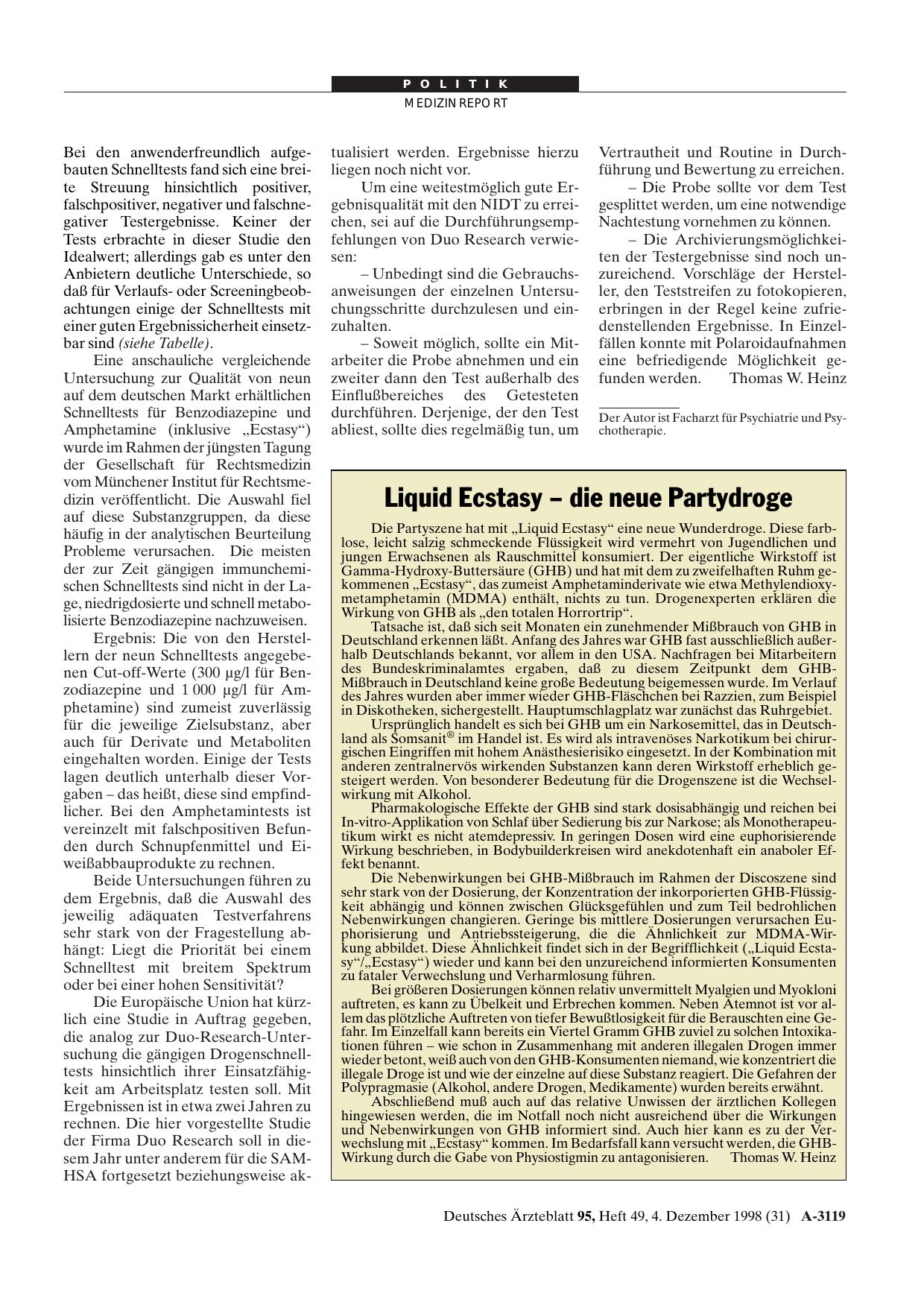 Vorschauseite 1: Liquid Ecstasy - die neue Partydroge