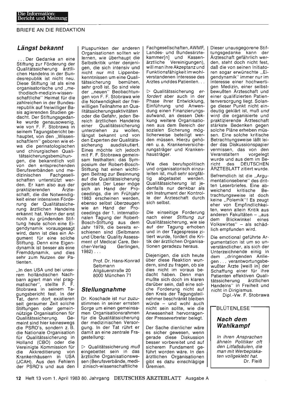 Vorschauseite 1: QUALITÄTSSICHERUNG: Stellungnahme