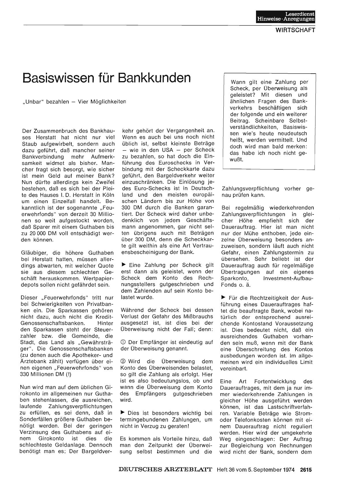 Vorschauseite 1: Basiswissen für Bankkunden