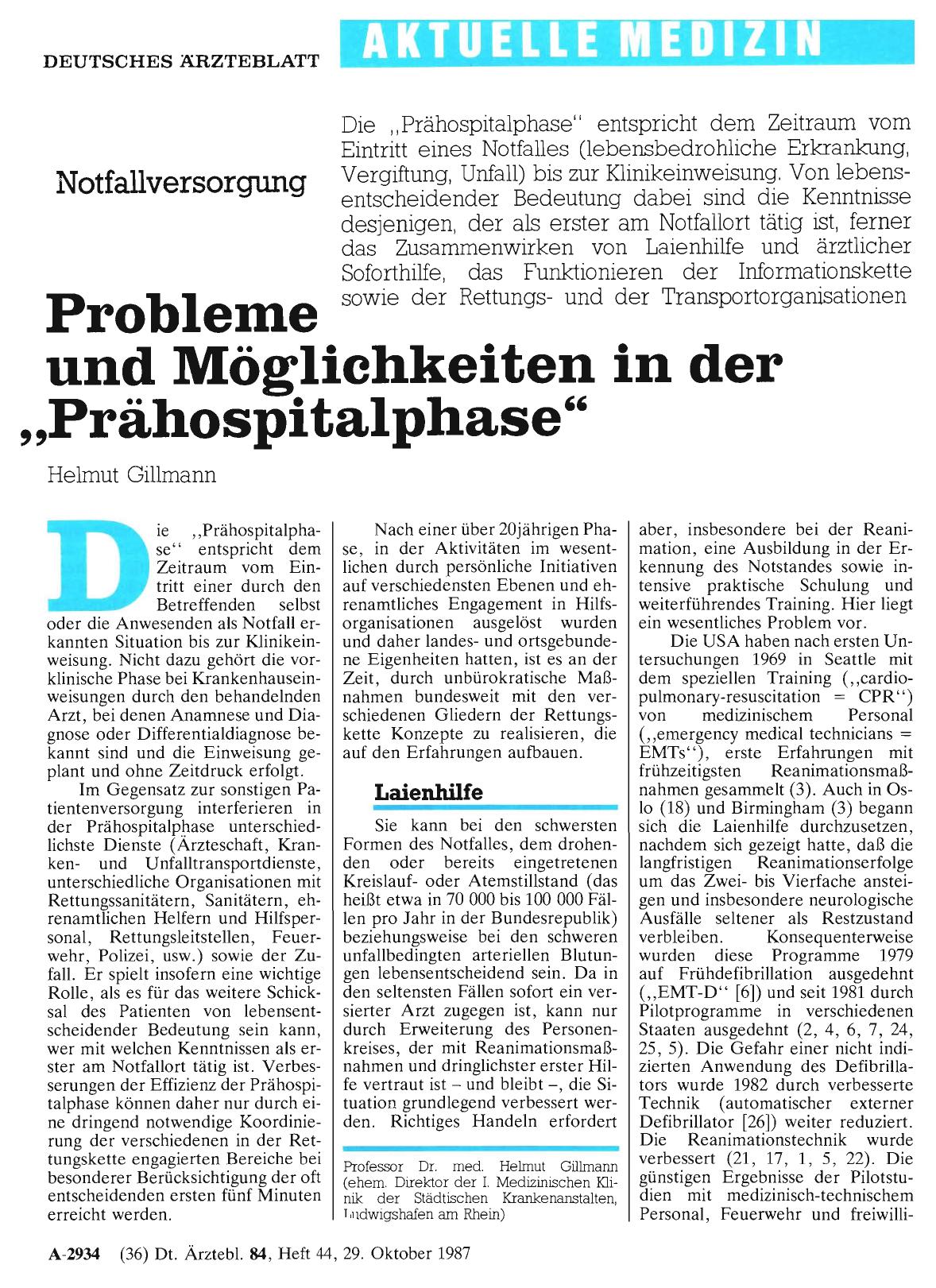 Vorschauseite 1: Probleme und Möglichkeiten in der „Prähospitalphase“
