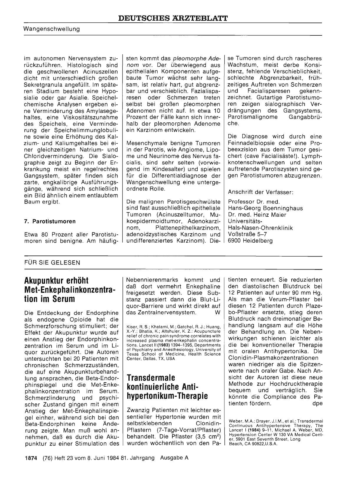 Vorschauseite 1: Akupunktur erhöht Met-Enkephalinkonzentration im Serum
