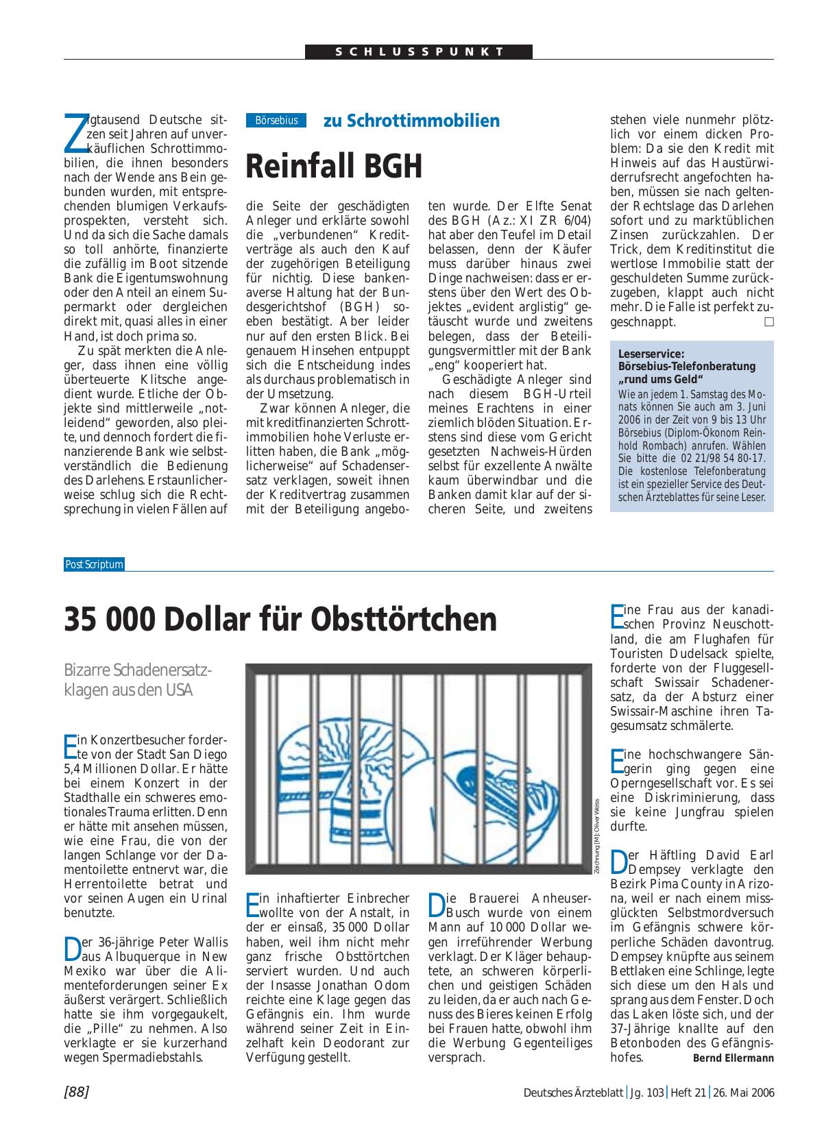 Vorschauseite 1: zu Schrottimmobilien: Reinfall BGH