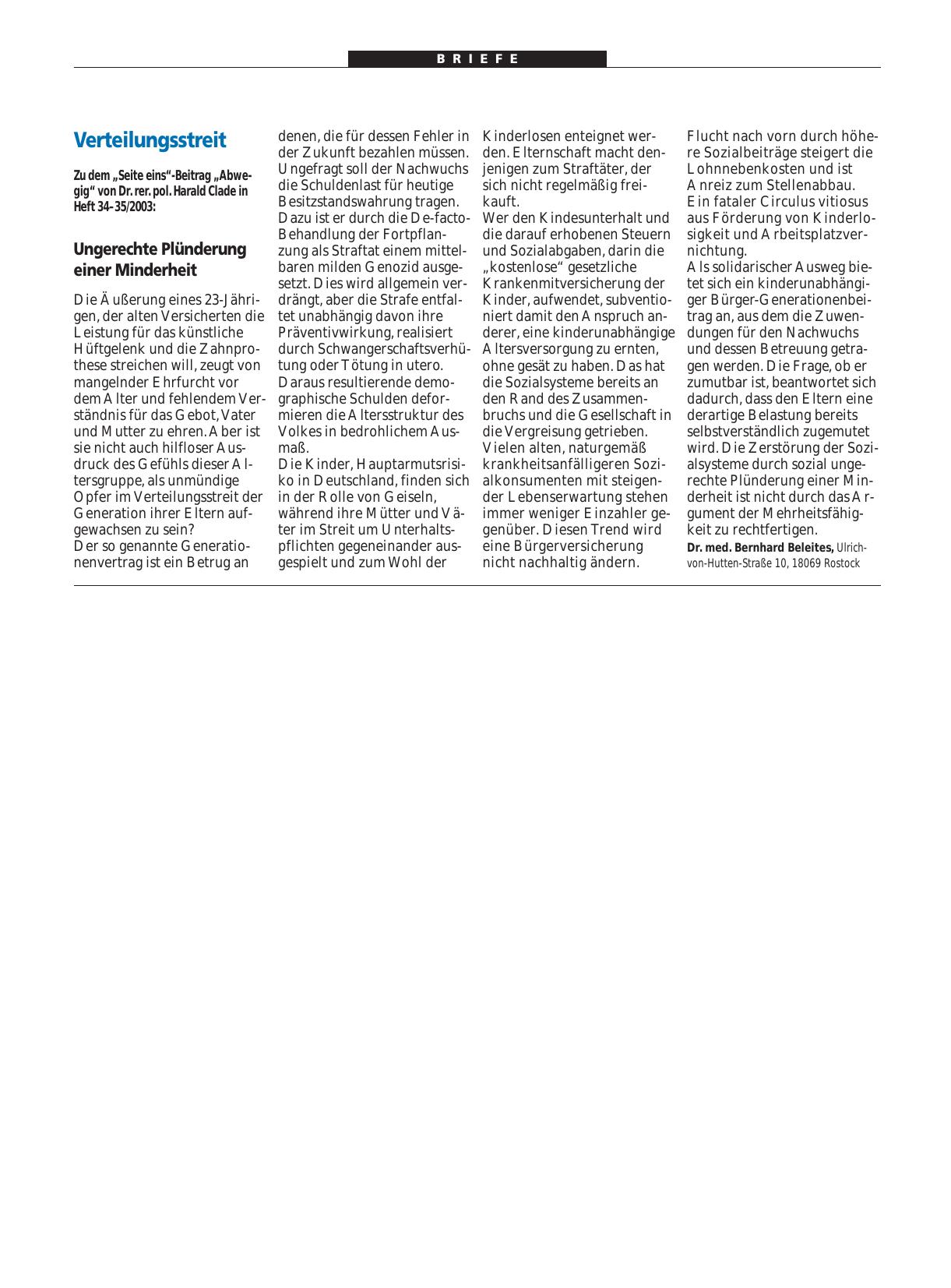 Vorschauseite 1: Verteilungsstreit: Ungerechte Plünderung einer Minderheit